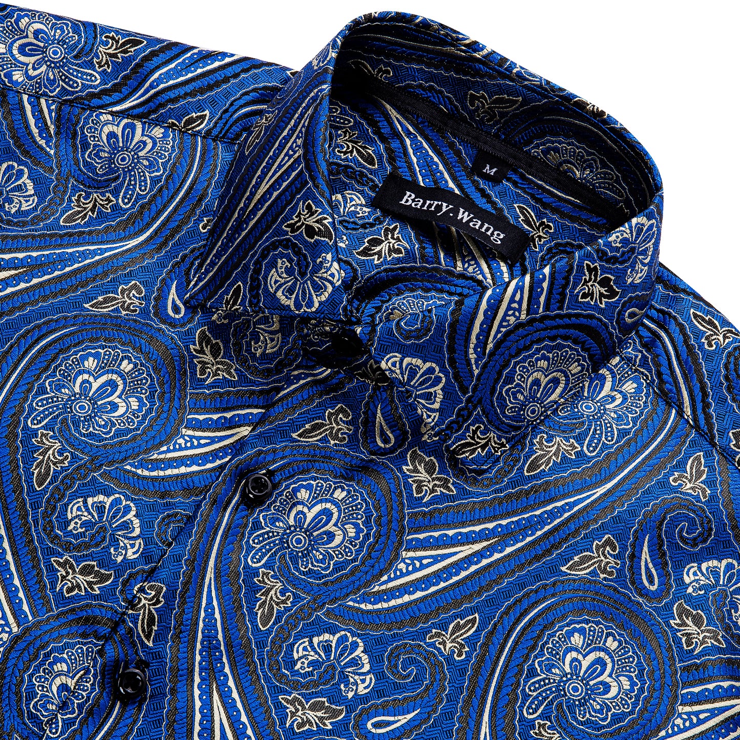 Novelty Silky Shirt - Blue Swirl