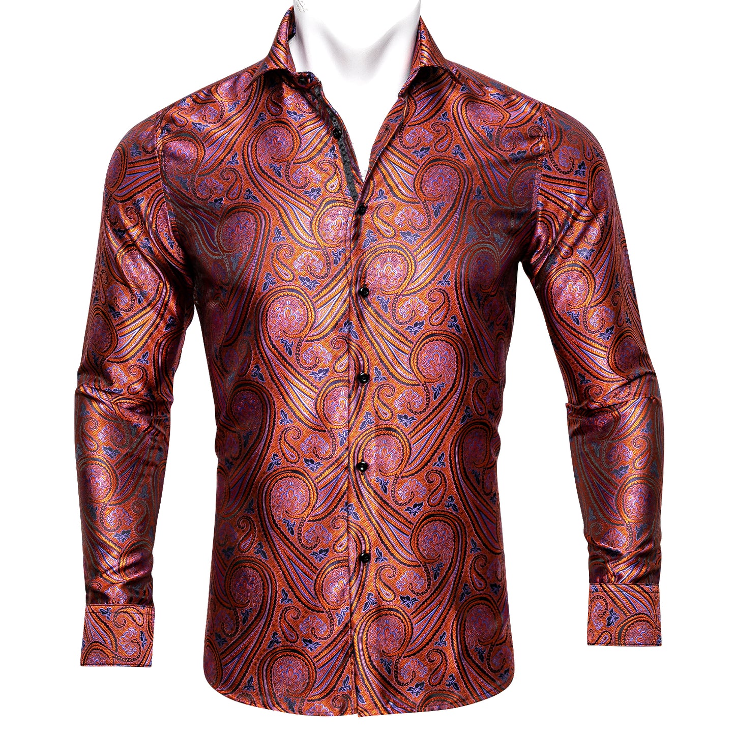 Novelty Silky Shirt - Salmon Swirl