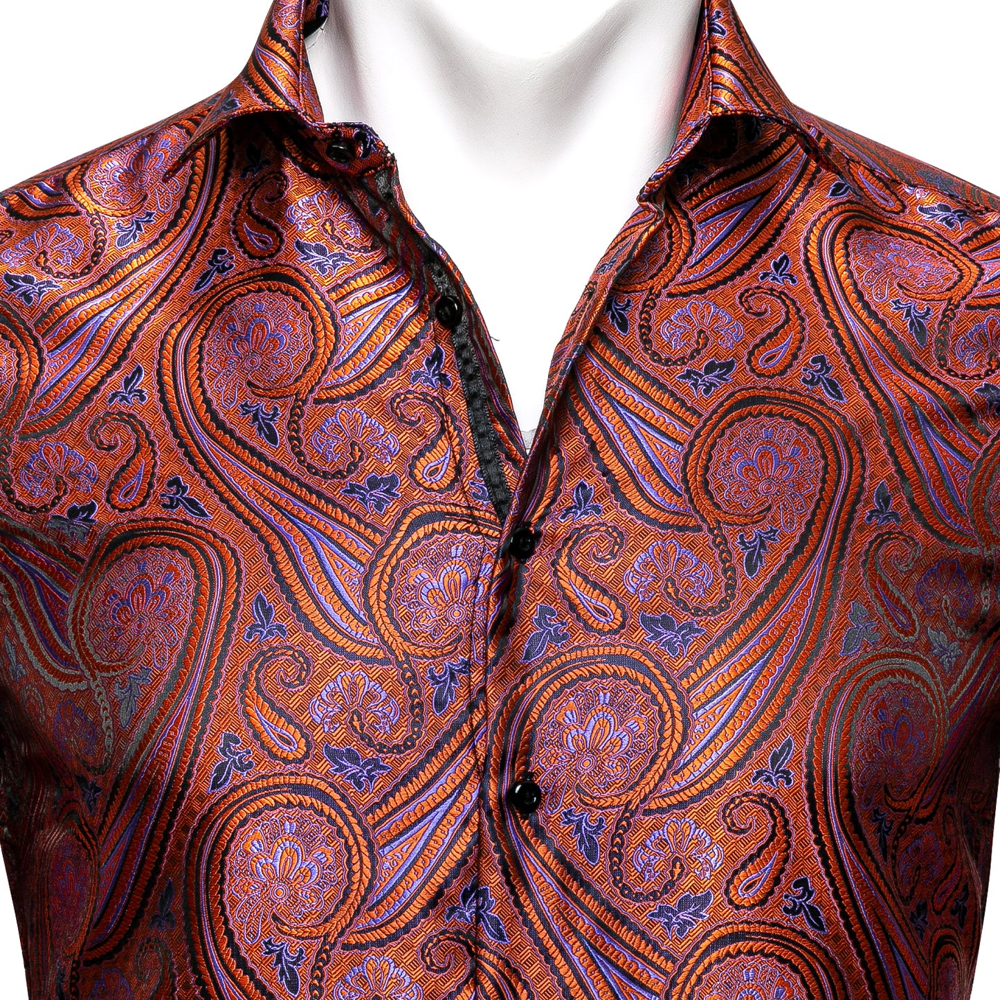 Novelty Silky Shirt - Salmon Swirl