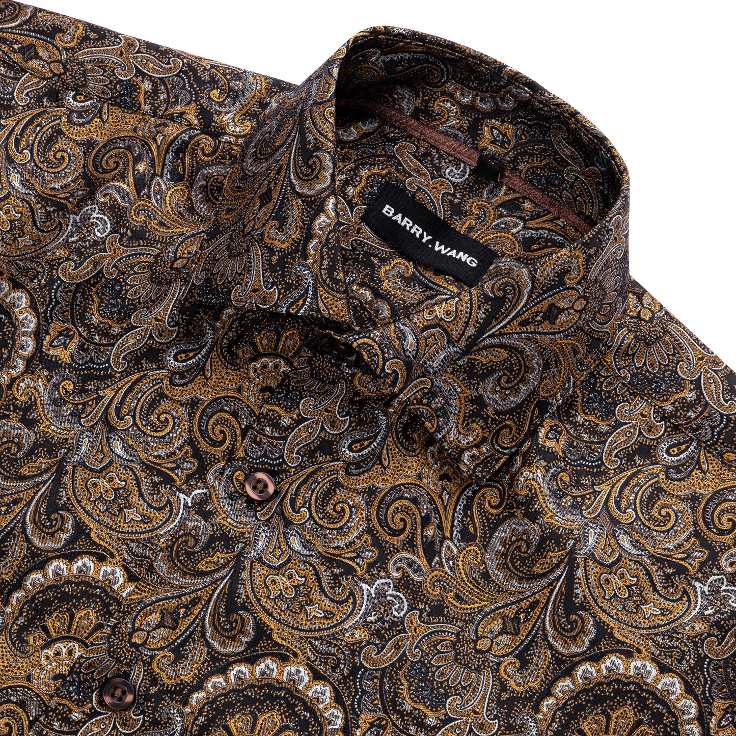 Novelty Silky Shirt - Brown Castle