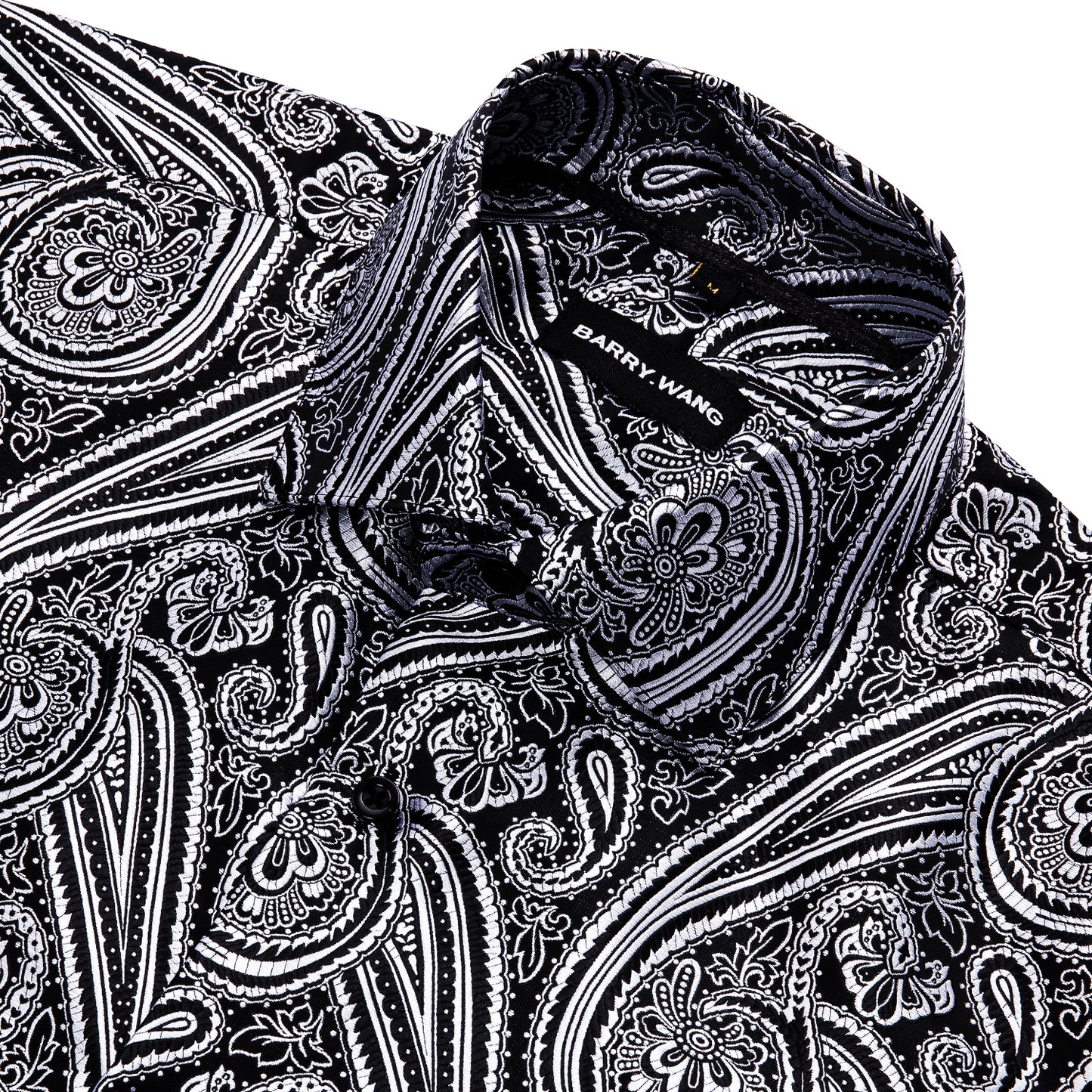 Novelty Silky Shirt - Charcoal Swirl