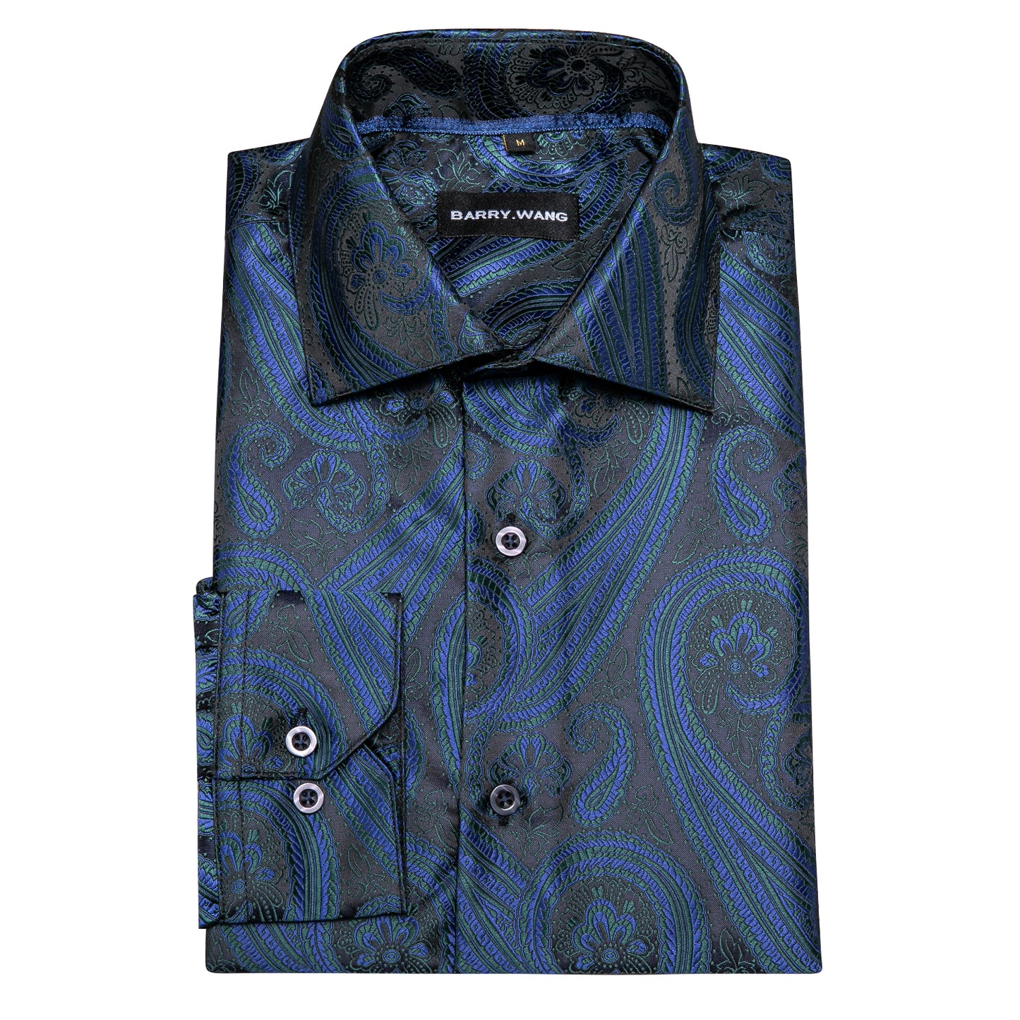 Novelty Silky Shirt - Navy Swirl I