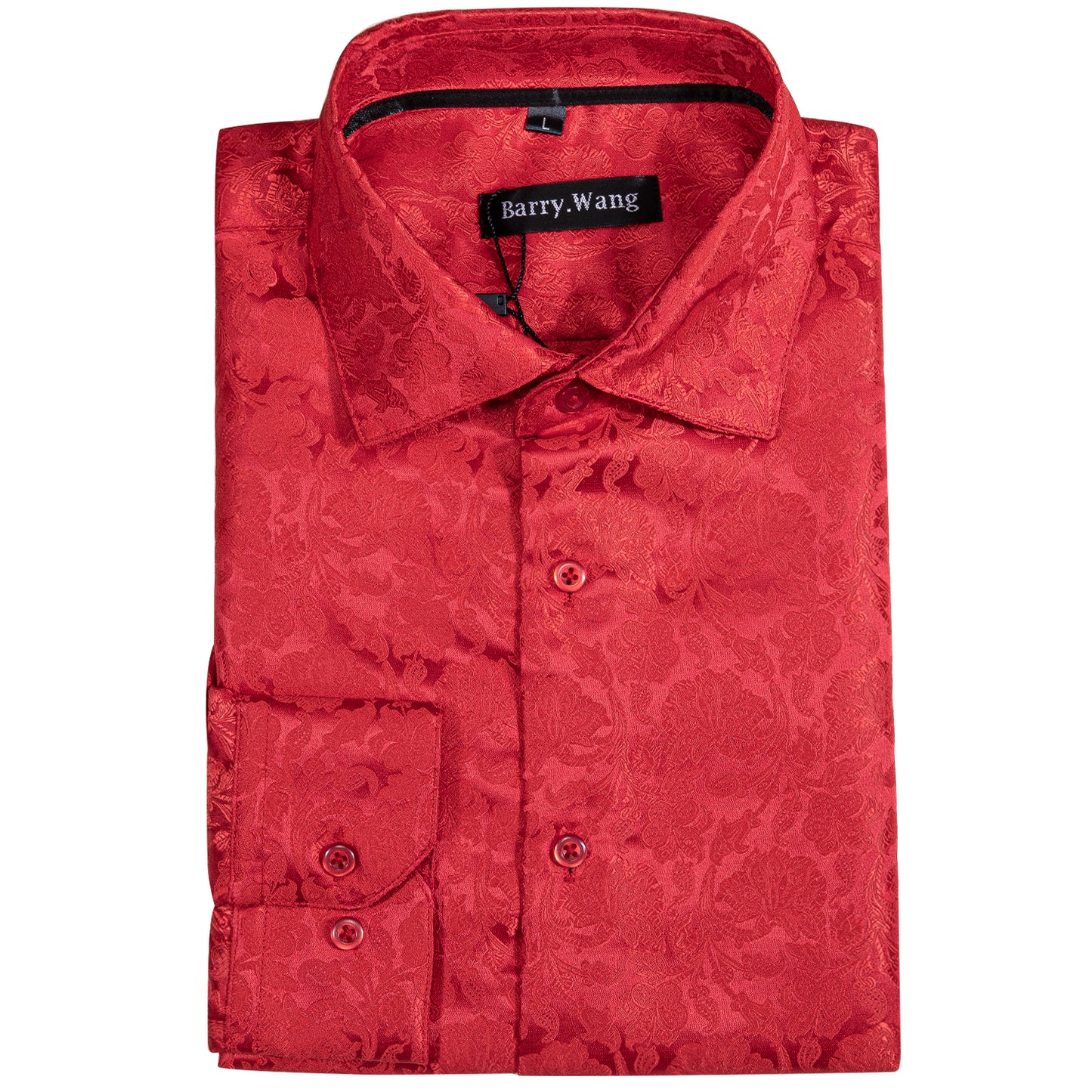 Novelty Silky Shirt - Red Garden