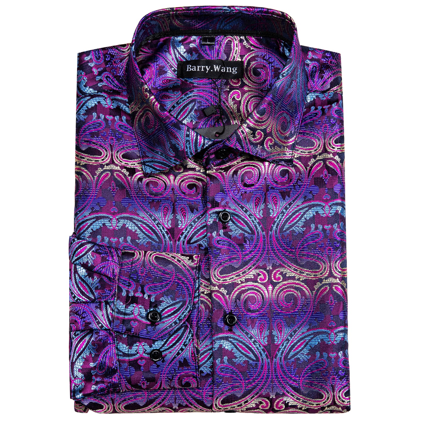 Novelty Silky Shirt - Purple Neon