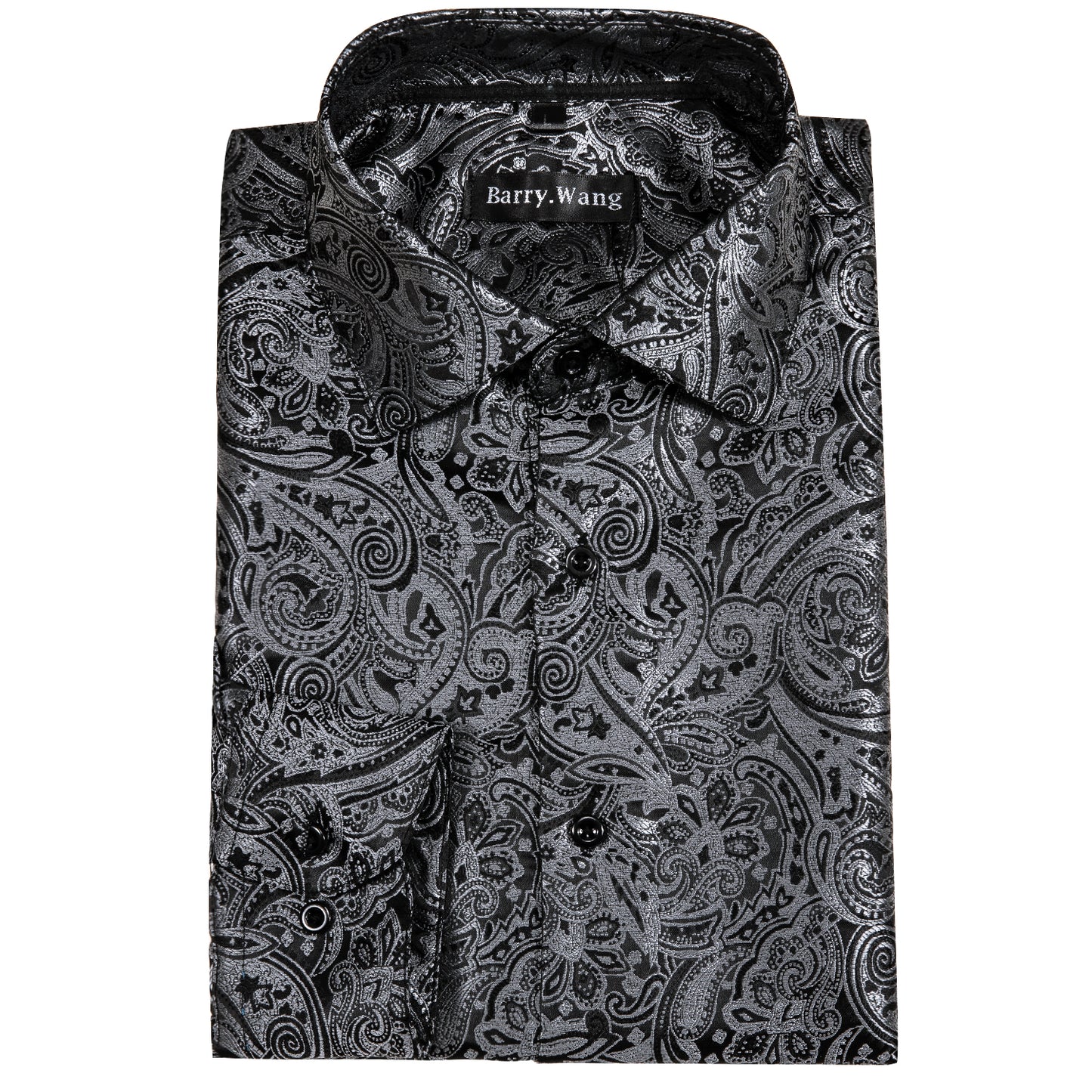 Novelty Silky Shirt - Charcoal Lord