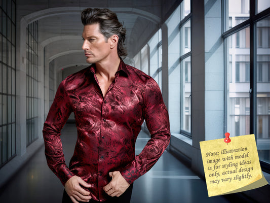 Novelty Silky Shirt Sale Buy 1 Get 1 Free Random Design in Your Size - Maroon Lord