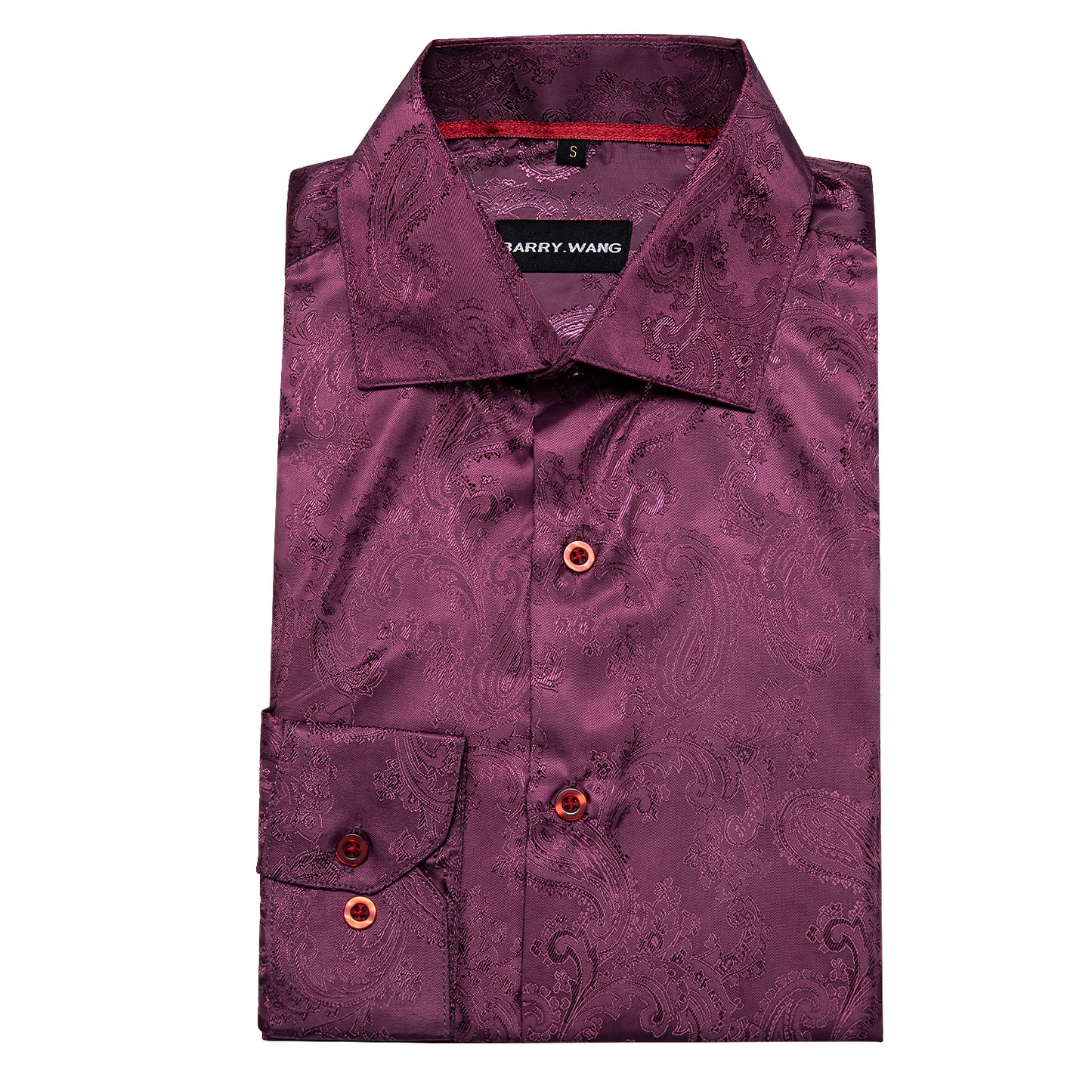 Novelty Silky Shirt - Grape Paisley