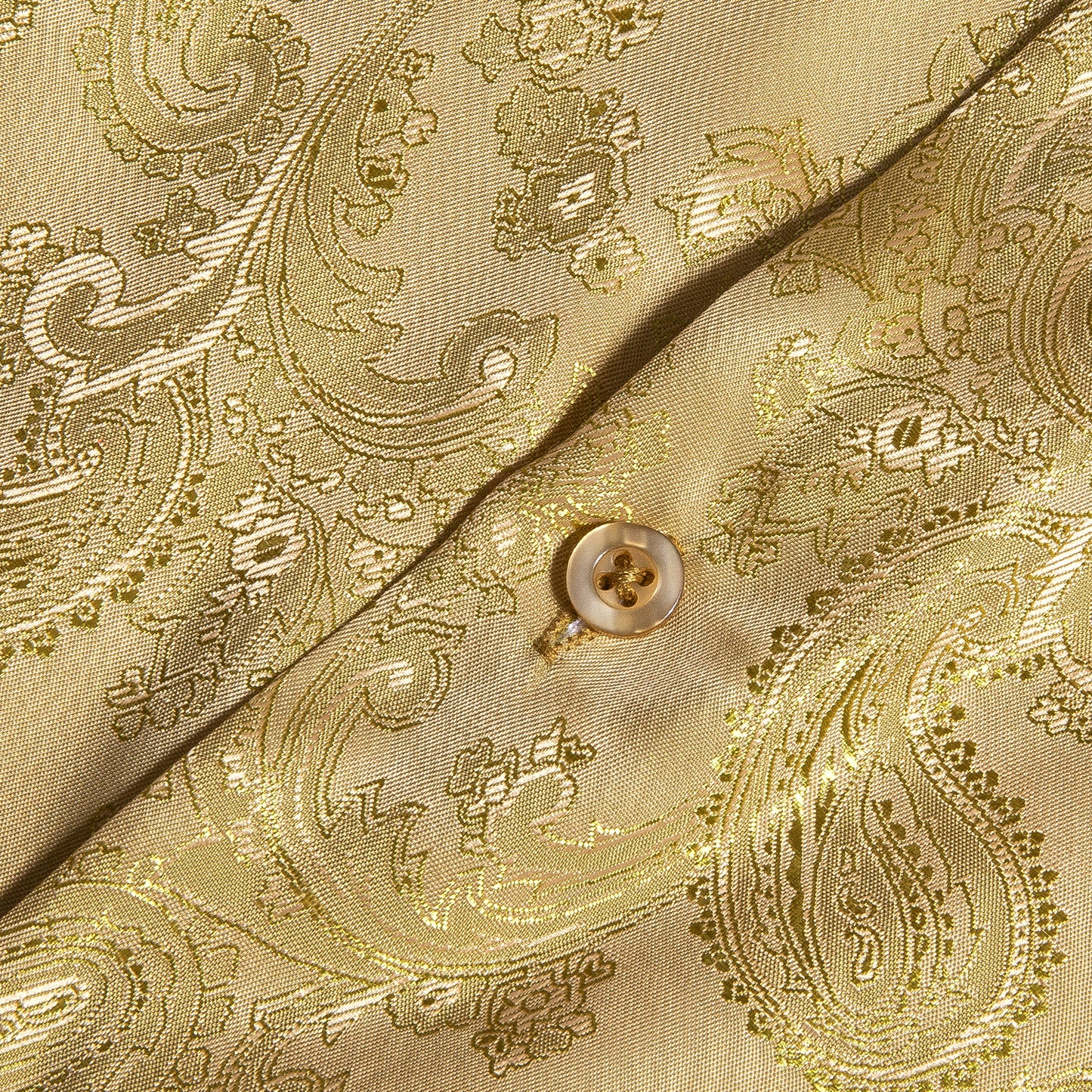 Novelty Silky Shirt - Golden Paisley