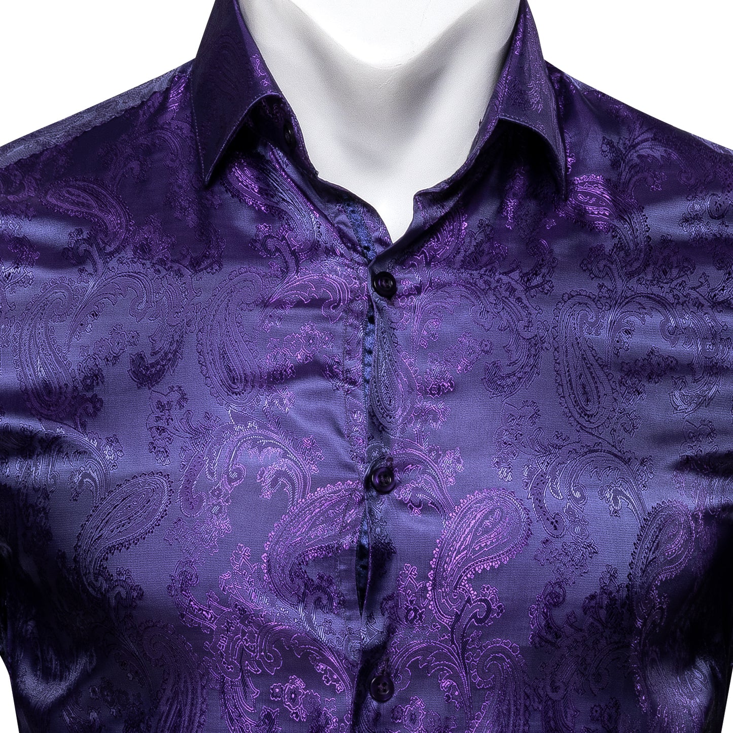 Novelty Silky Shirt - Prussian Paisley I