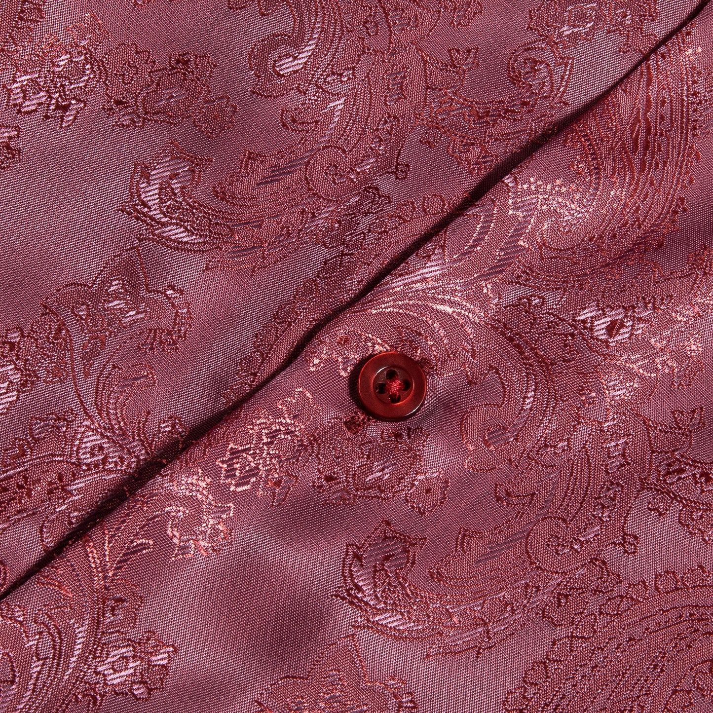 Novelty Silky Shirt - Rose Paisley
