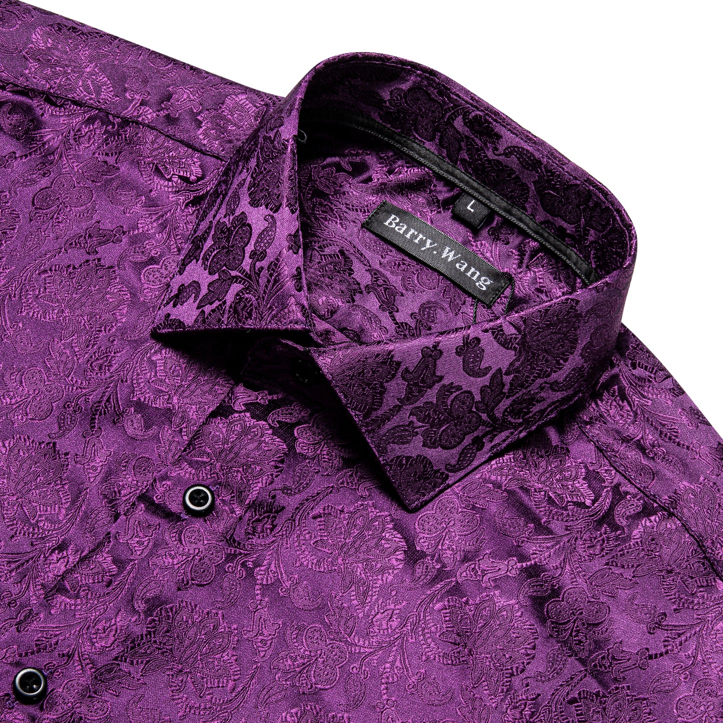 CY0093 Novelty Silky Shirt - Purple Garden