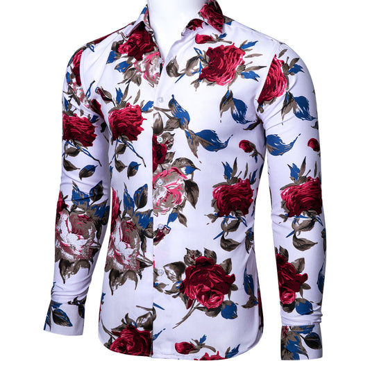 Novelty Printed Shirt - Rosy White