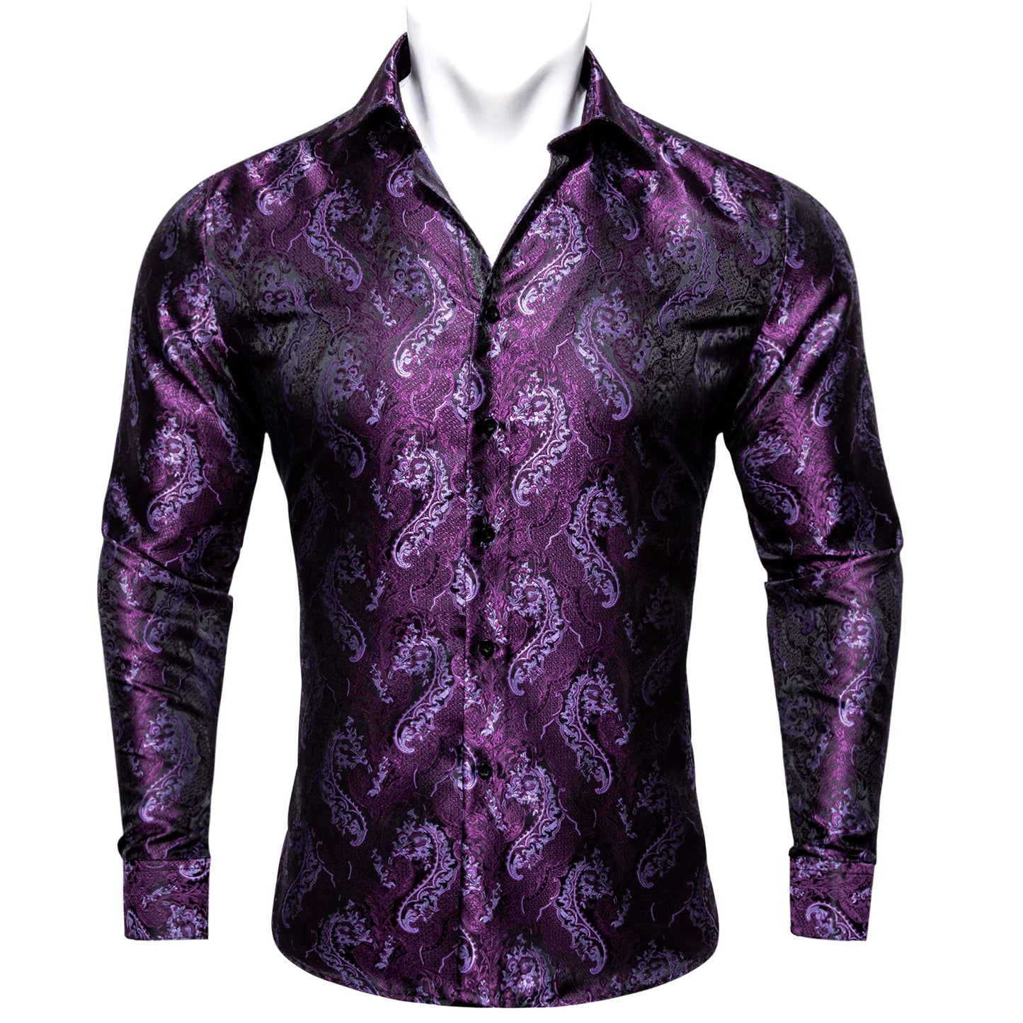 Novelty Silky Shirt - Purple Serpent