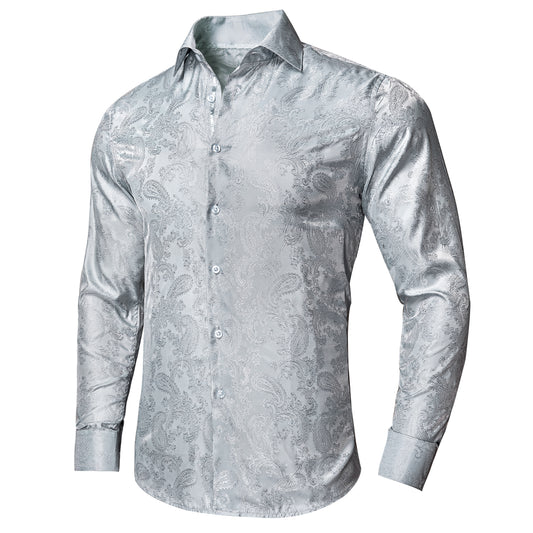 Novelty Silky Shirt - Silver Nuts