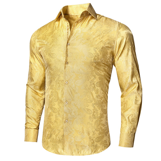 Novelty Silky Shirt - Yellow Nuts