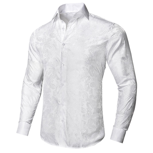 Novelty Silky Shirt - Ivory Nuts