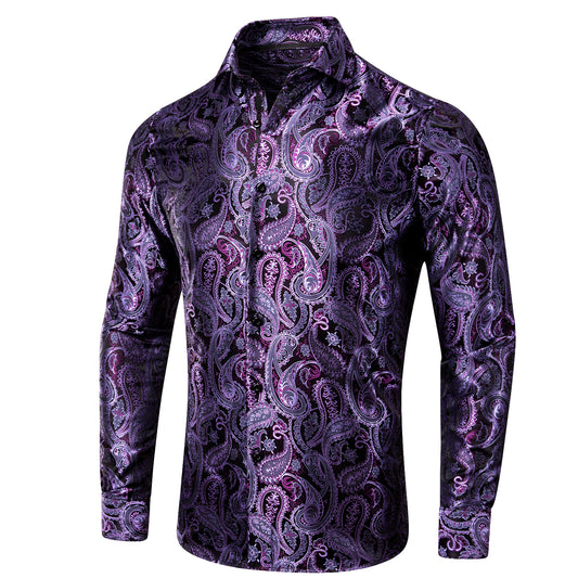 Novelty Silky Shirt - Lavender Nuts