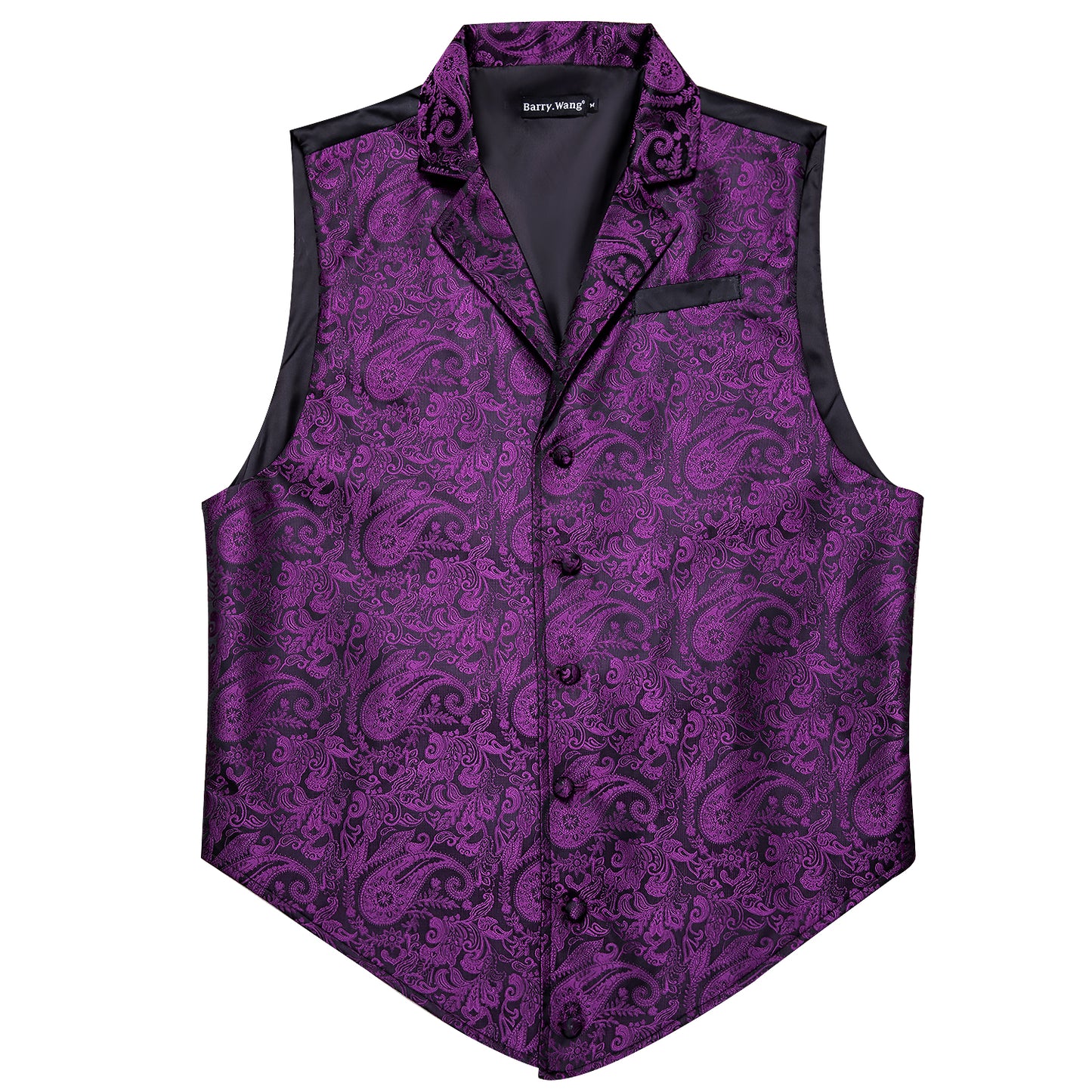 Victorian Waistcoat Steampunk Vintage Vest Silky Retro Paisley Purple
