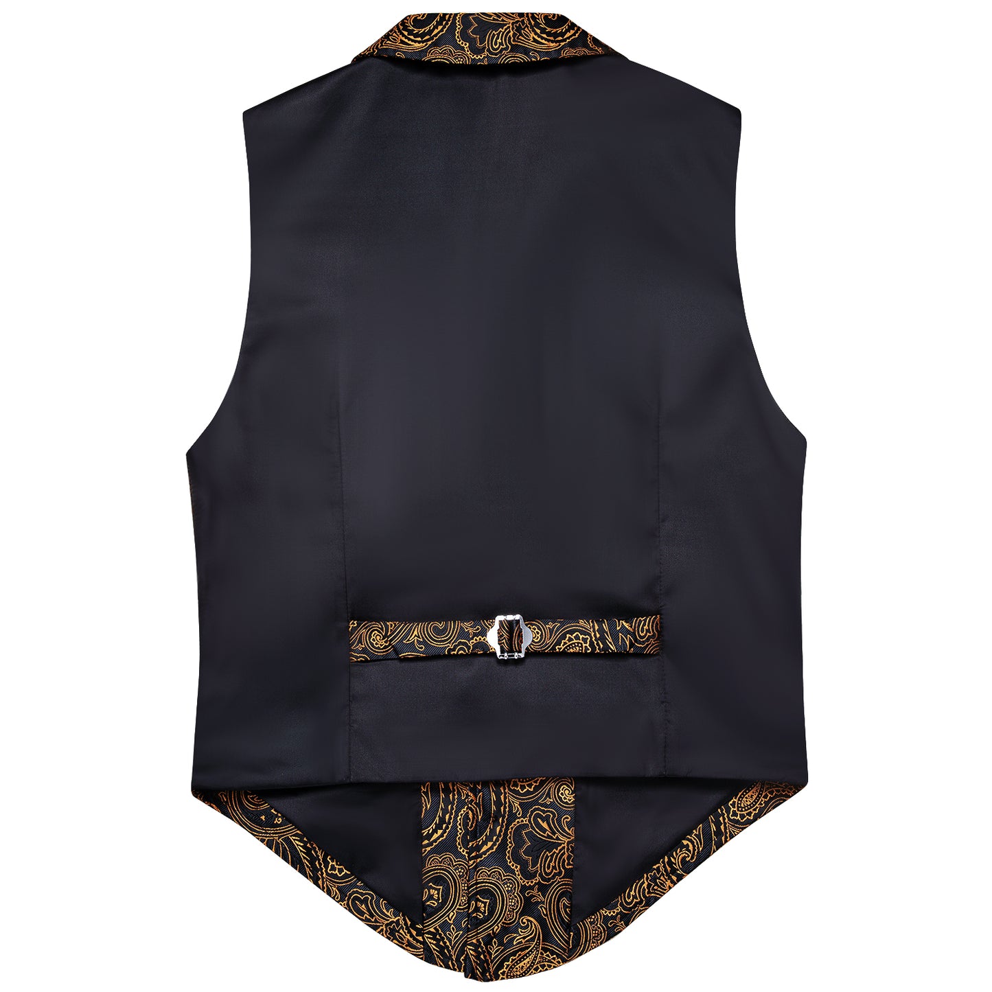 Victorian Waistcoat Steampunk Vintage Vest Silky Retro Paisley Dawn Gold