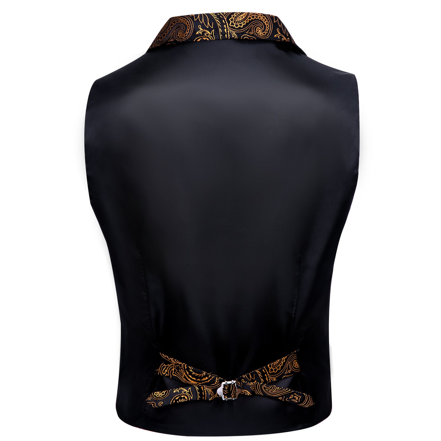 Victorian Waistcoat Steampunk Vintage Vest Silky Retro Paisley Dawn Gold
