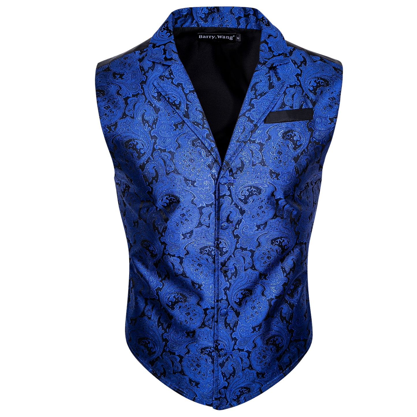 Victorian Waistcoat Steampunk Vintage Vest Silky Retro Paisley Blue