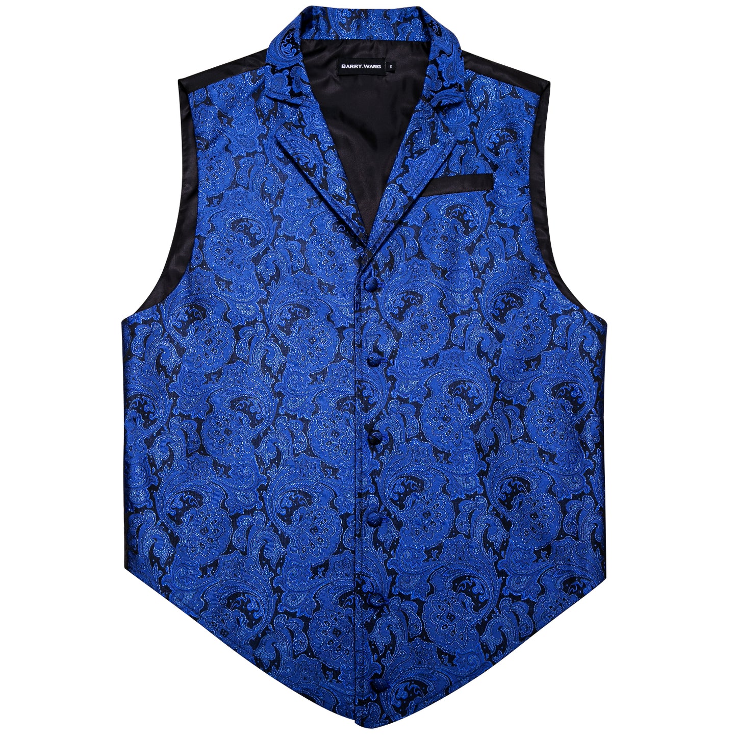 Victorian Waistcoat Steampunk Vintage Vest Silky Retro Paisley Blue