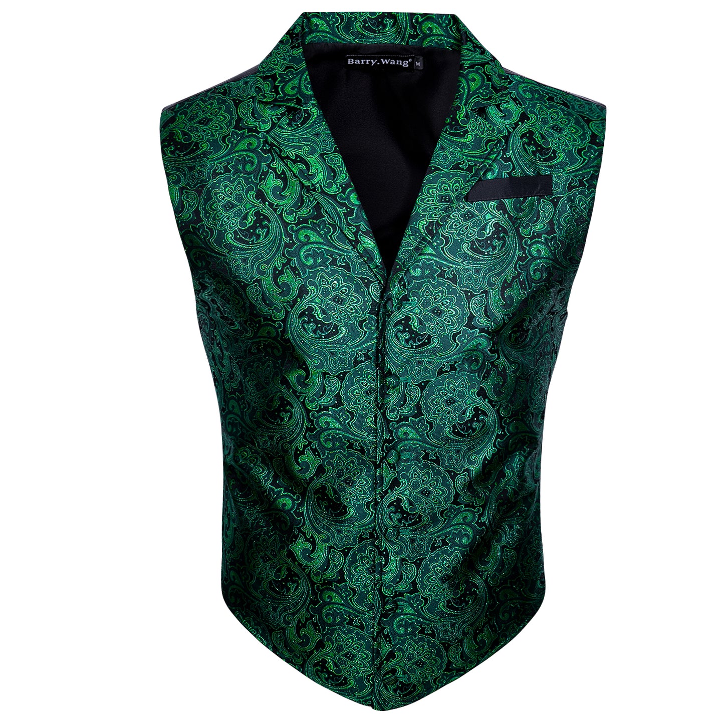 Victorian Waistcoat Steampunk Vintage Vest Silky Retro Paisley Green