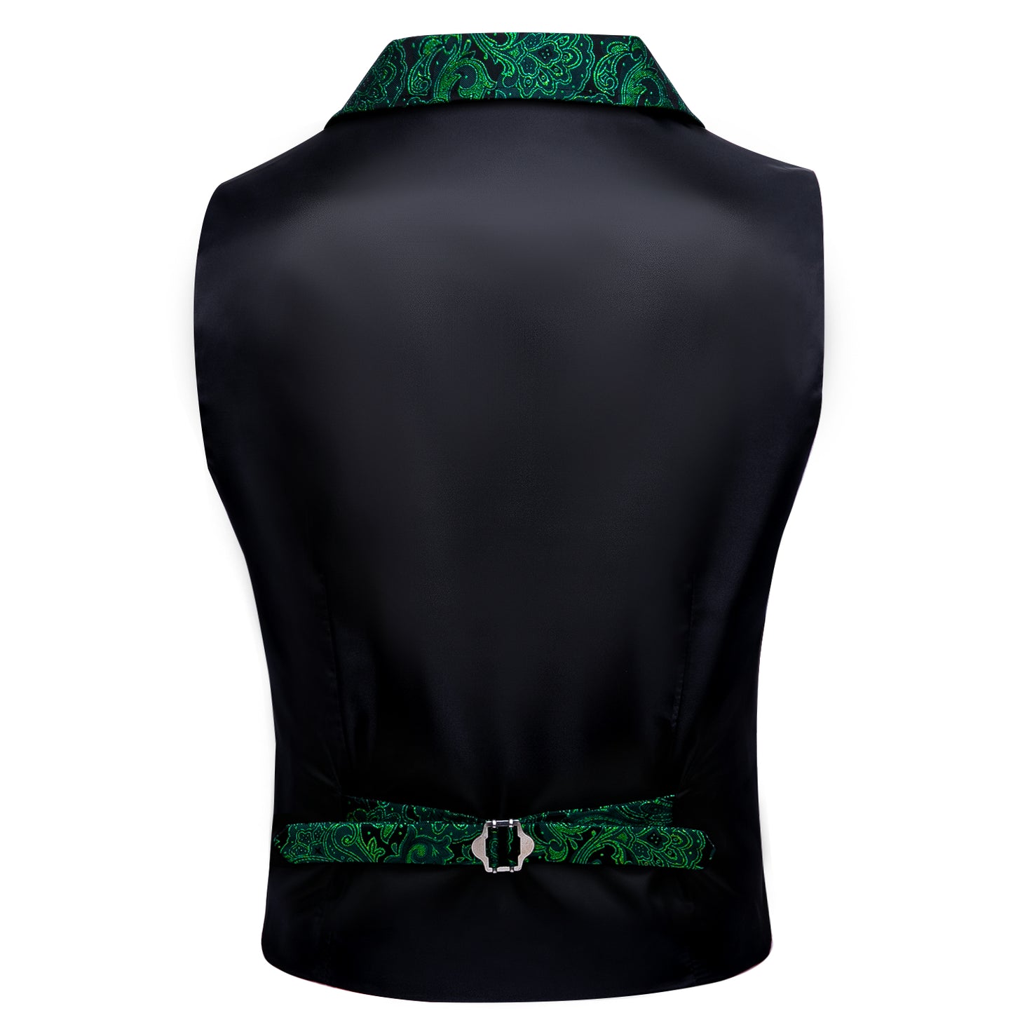Victorian Waistcoat Steampunk Vintage Vest Silky Retro Paisley Green
