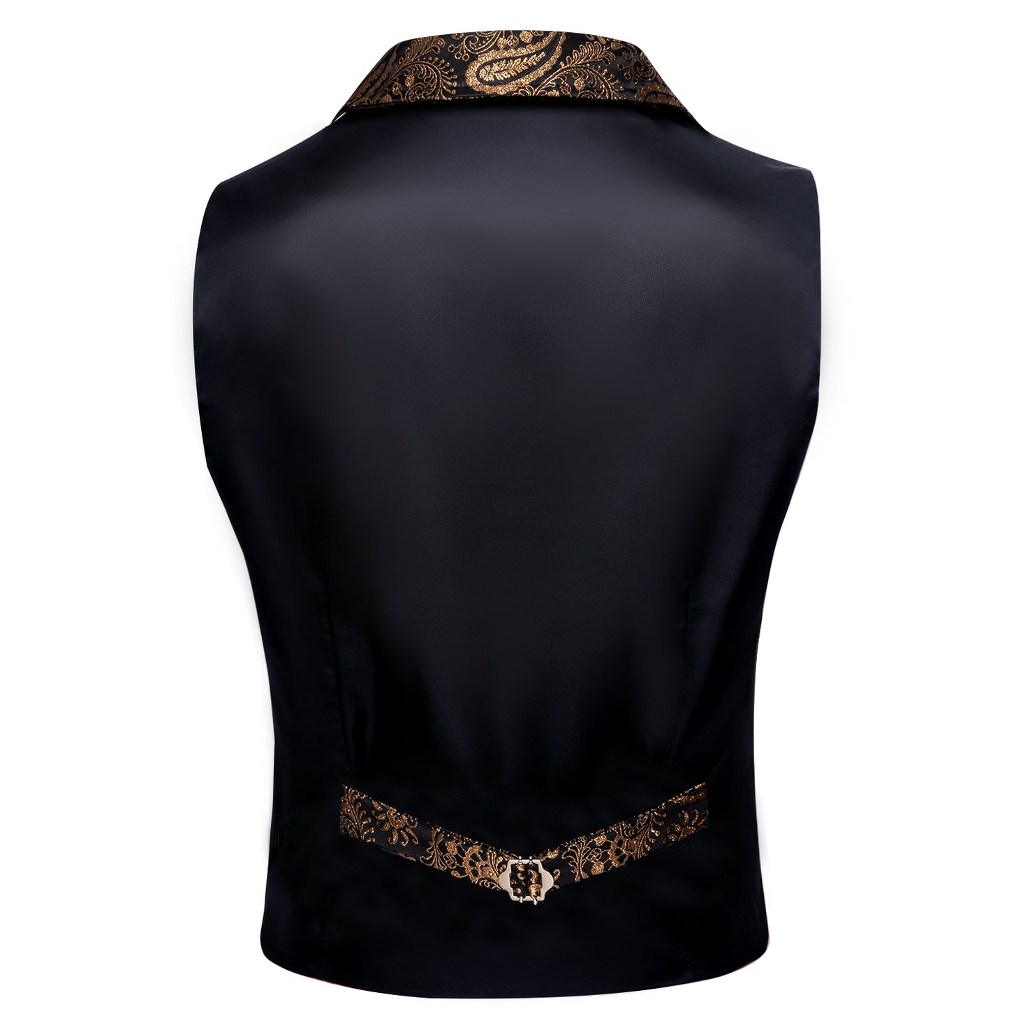Victorian Waistcoat Steampunk Vintage Vest Silky Retro Paisley Gold