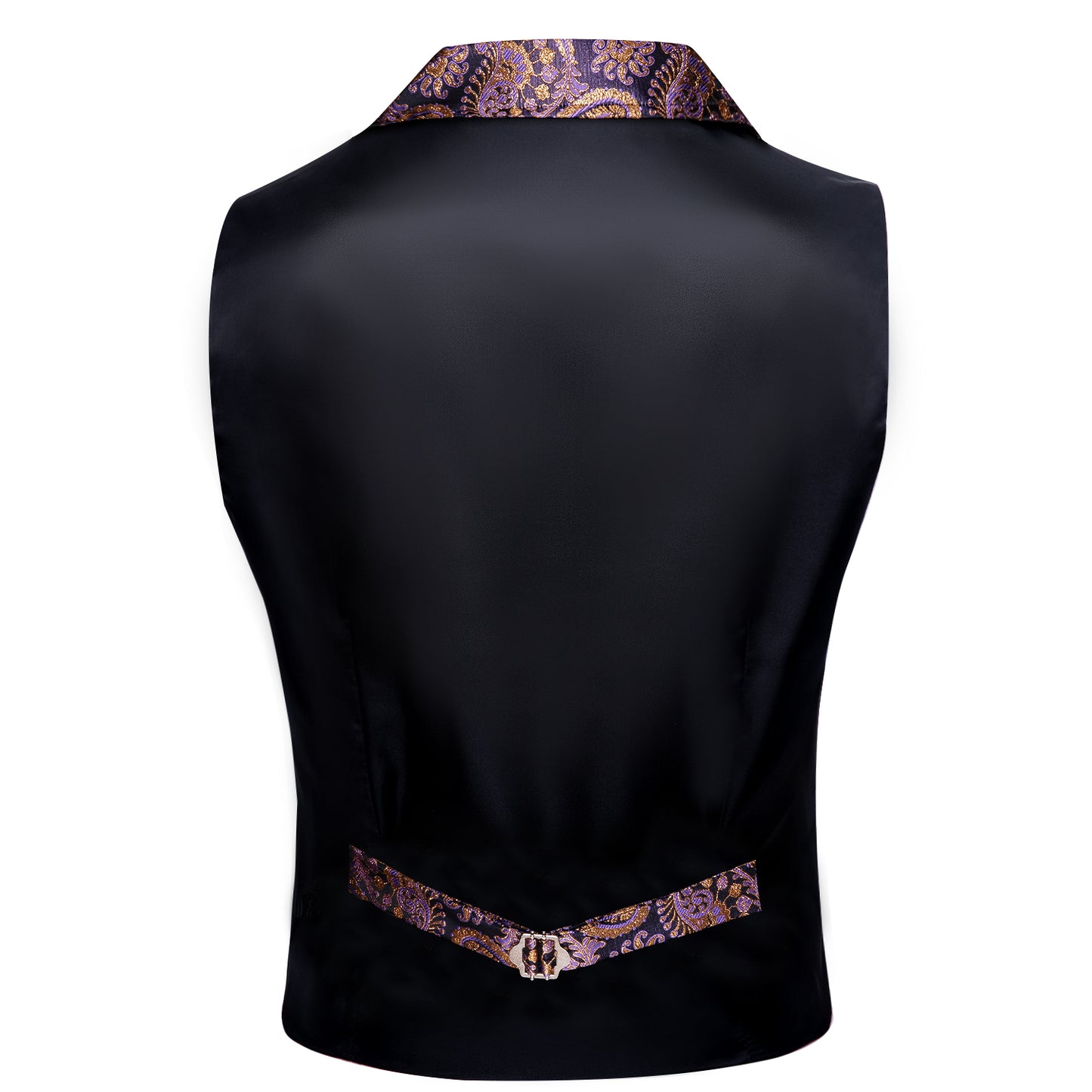 Victorian Waistcoat Steampunk Vintage Vest Silky Retro Paisley Violet