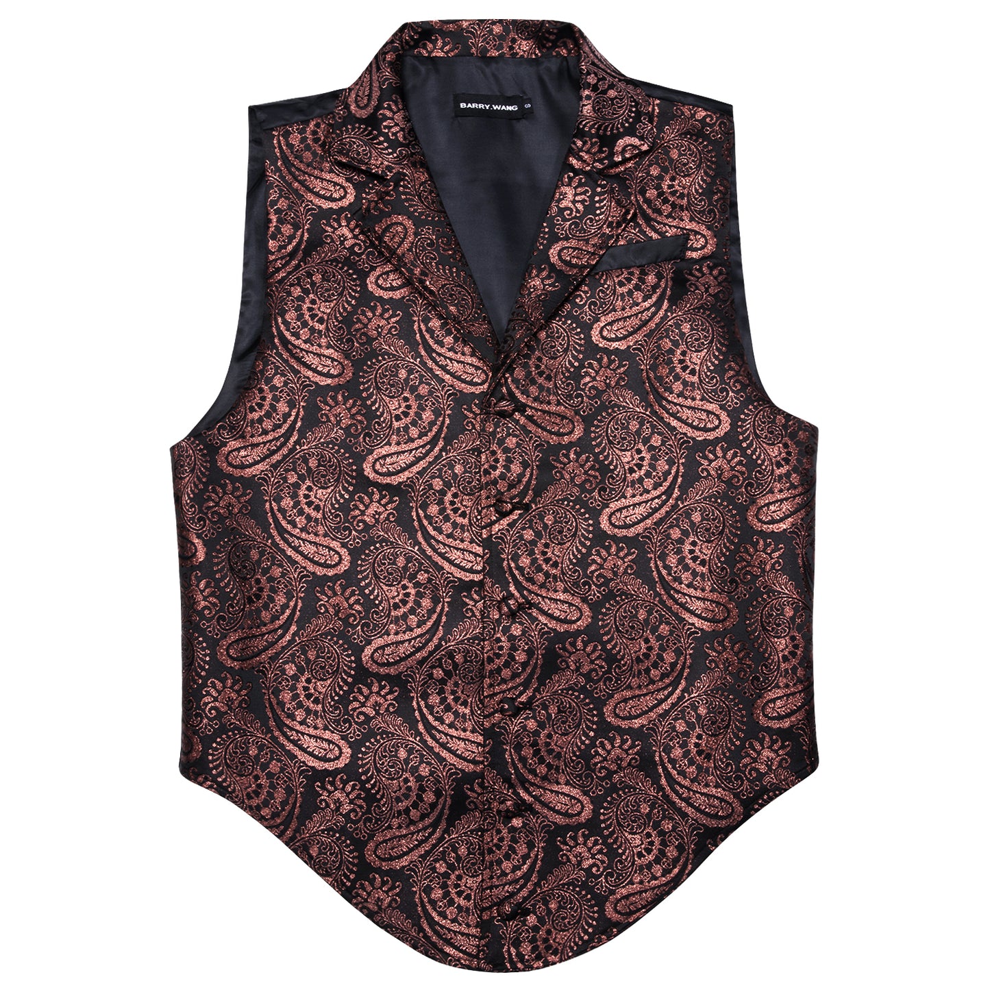 Victorian Waistcoat Steampunk Vintage Vest Silky Retro Paisley Bronze