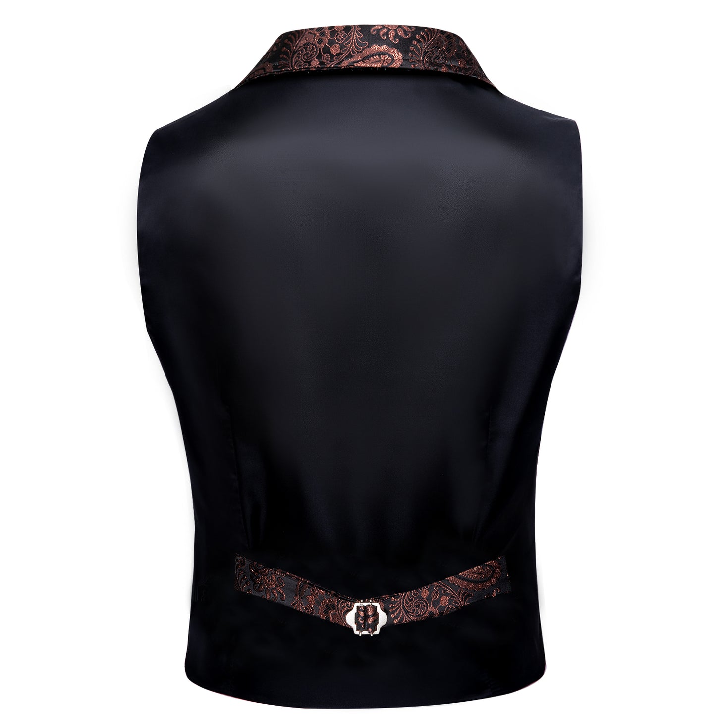 Victorian Waistcoat Steampunk Vintage Vest Silky Retro Paisley Bronze