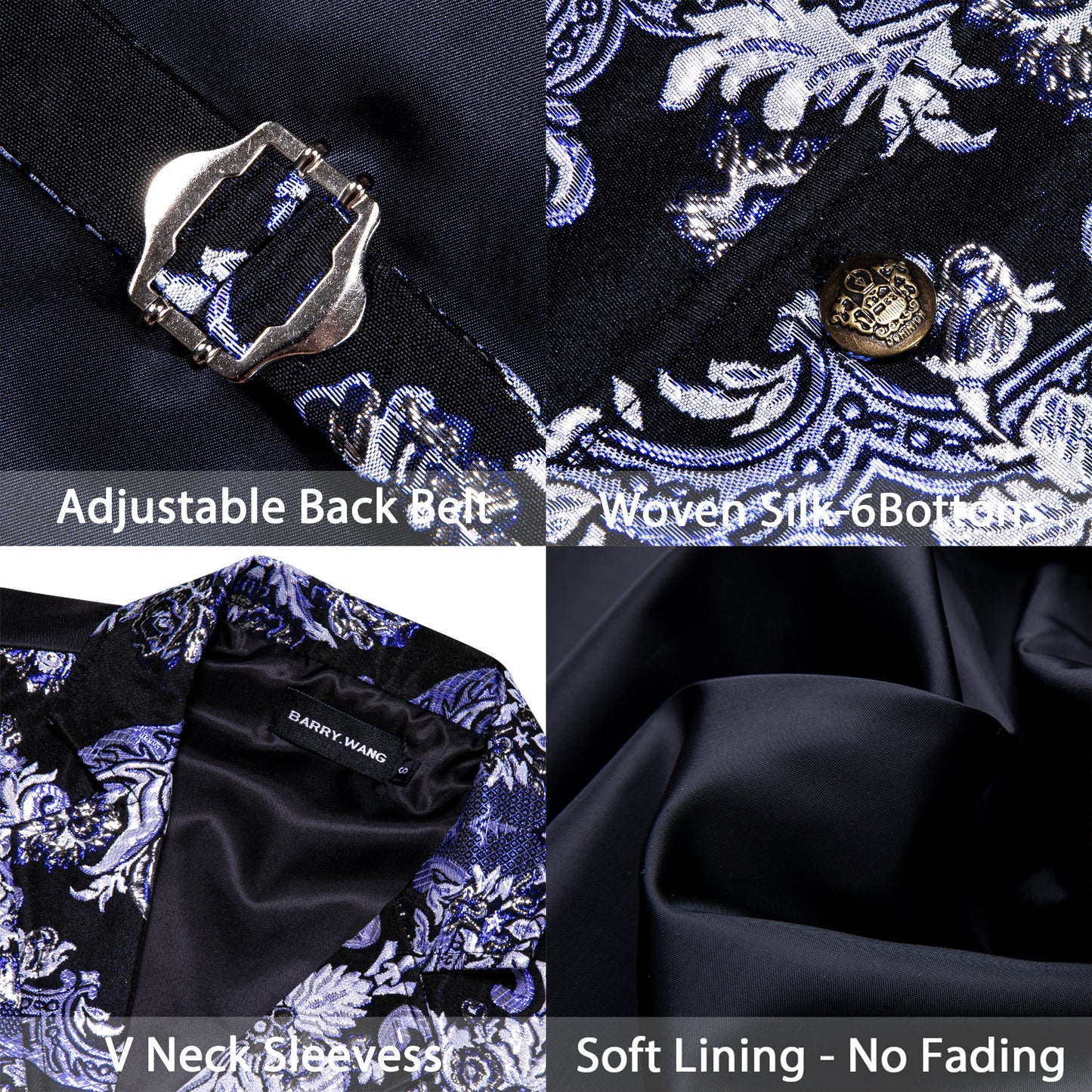 Victorian Waistcoat Steampunk Vintage Vest Silky Retro Palace Denim Blue