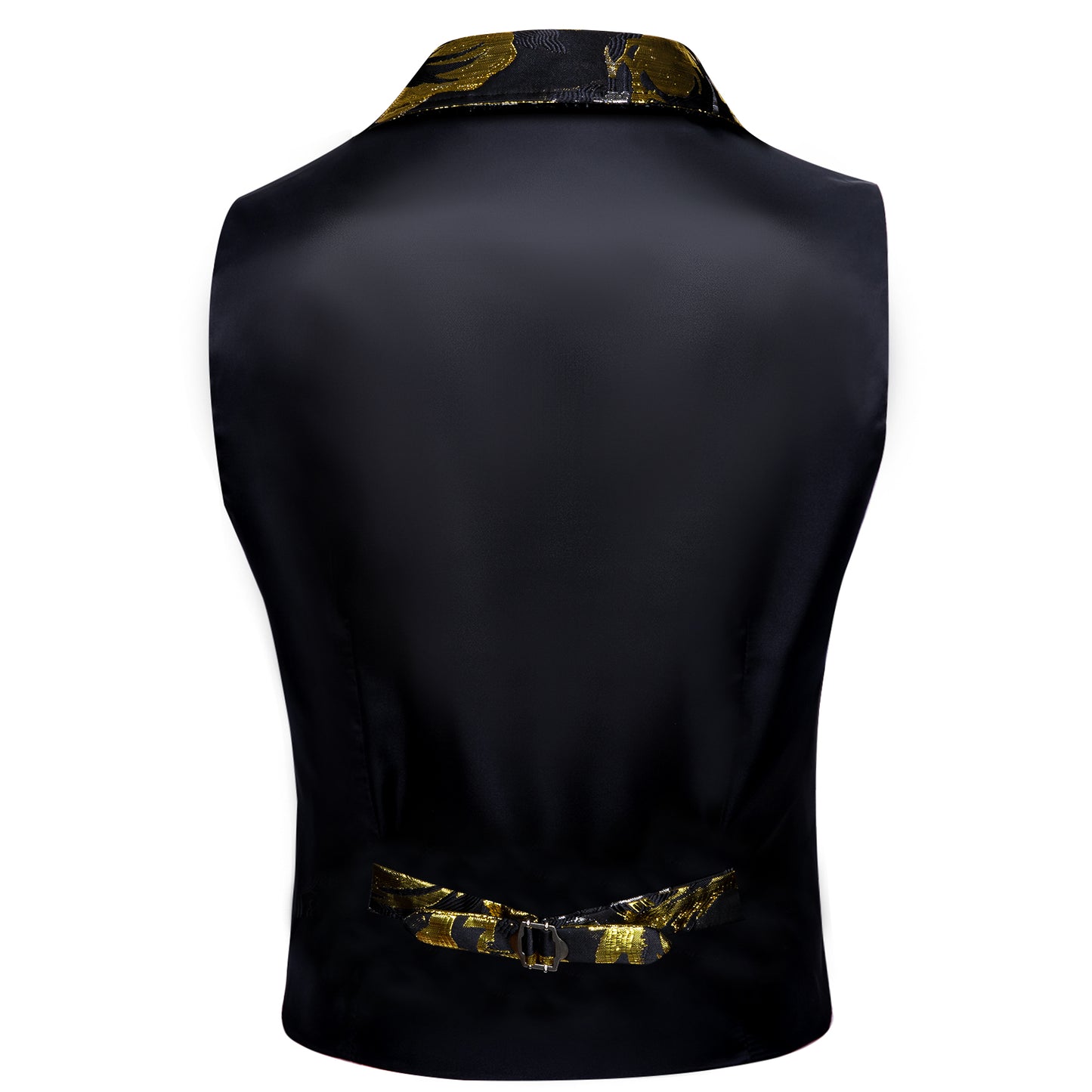 Victorian Waistcoat Steampunk Vintage Vest Silky Retro Ring Gold