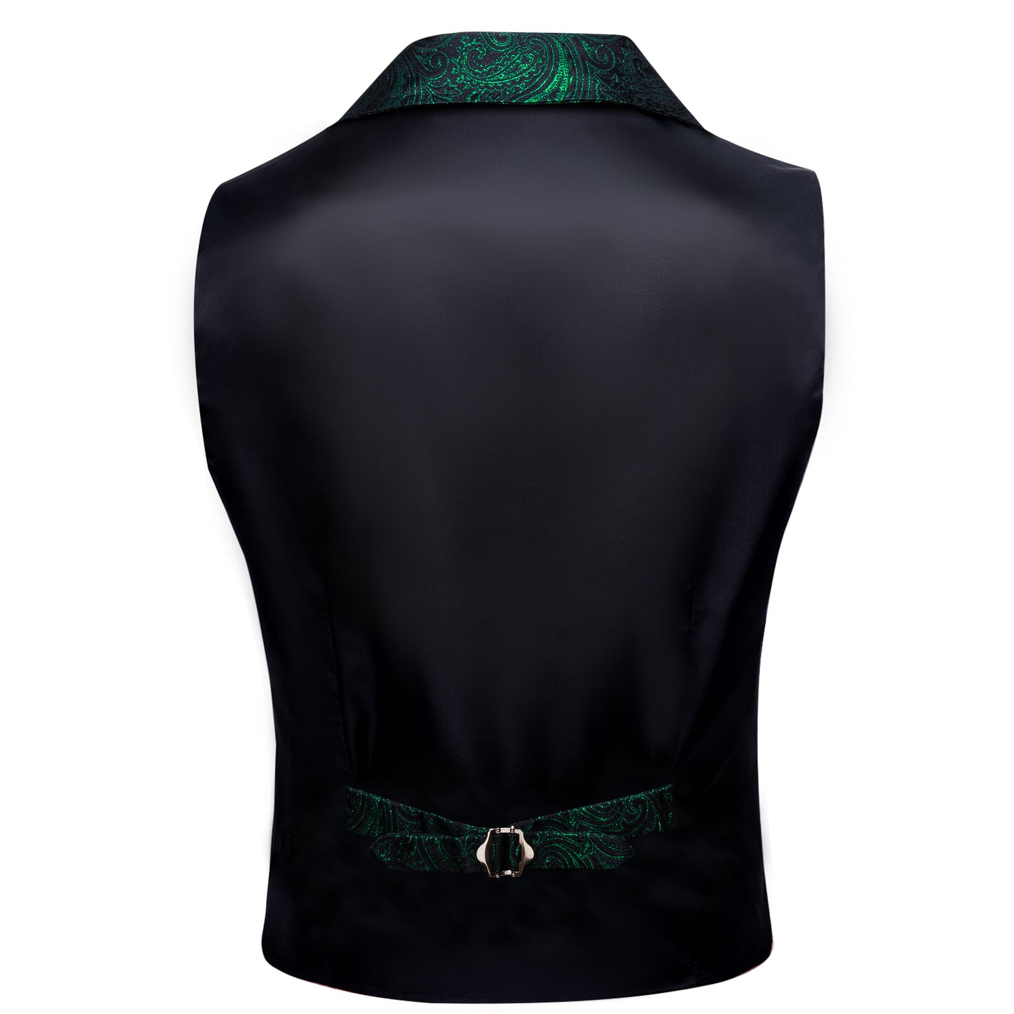 Victorian Waistcoat Steampunk Vintage Vest Silky Retro Swirl Pine Green
