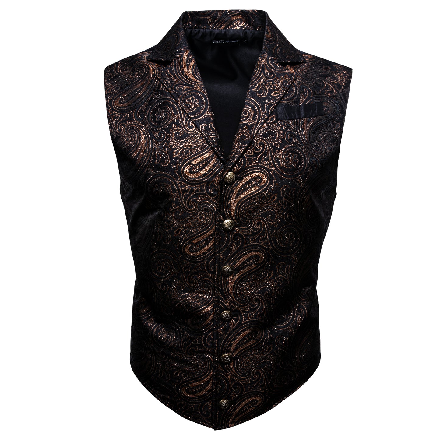 Victorian Waistcoat Steampunk Vintage Vest Silky Retro Swirl Bronze