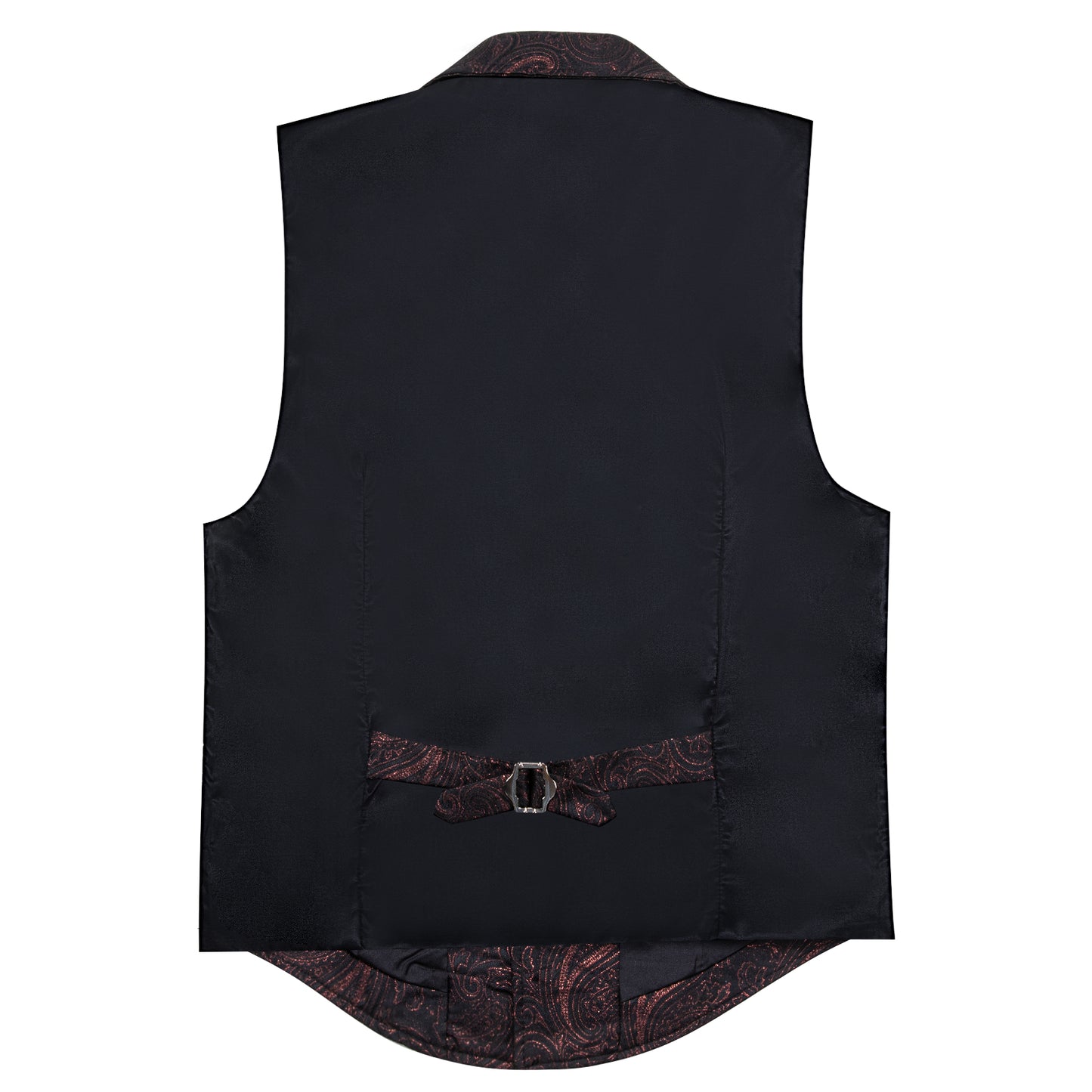 Victorian Waistcoat Steampunk Vintage Vest Silky Retro Swirl Rust Dark Red
