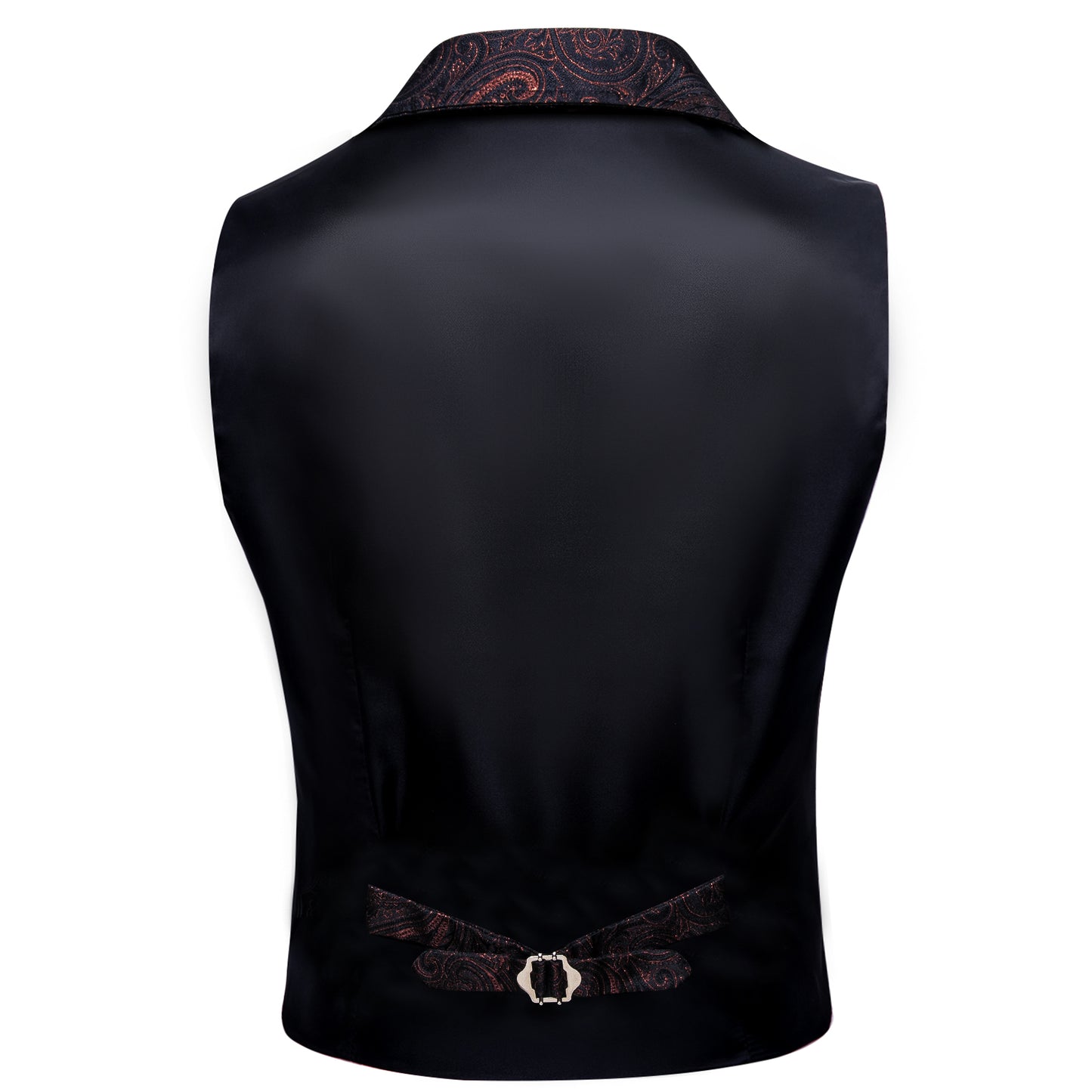Victorian Waistcoat Steampunk Vintage Vest Silky Retro Swirl Rust Dark Red