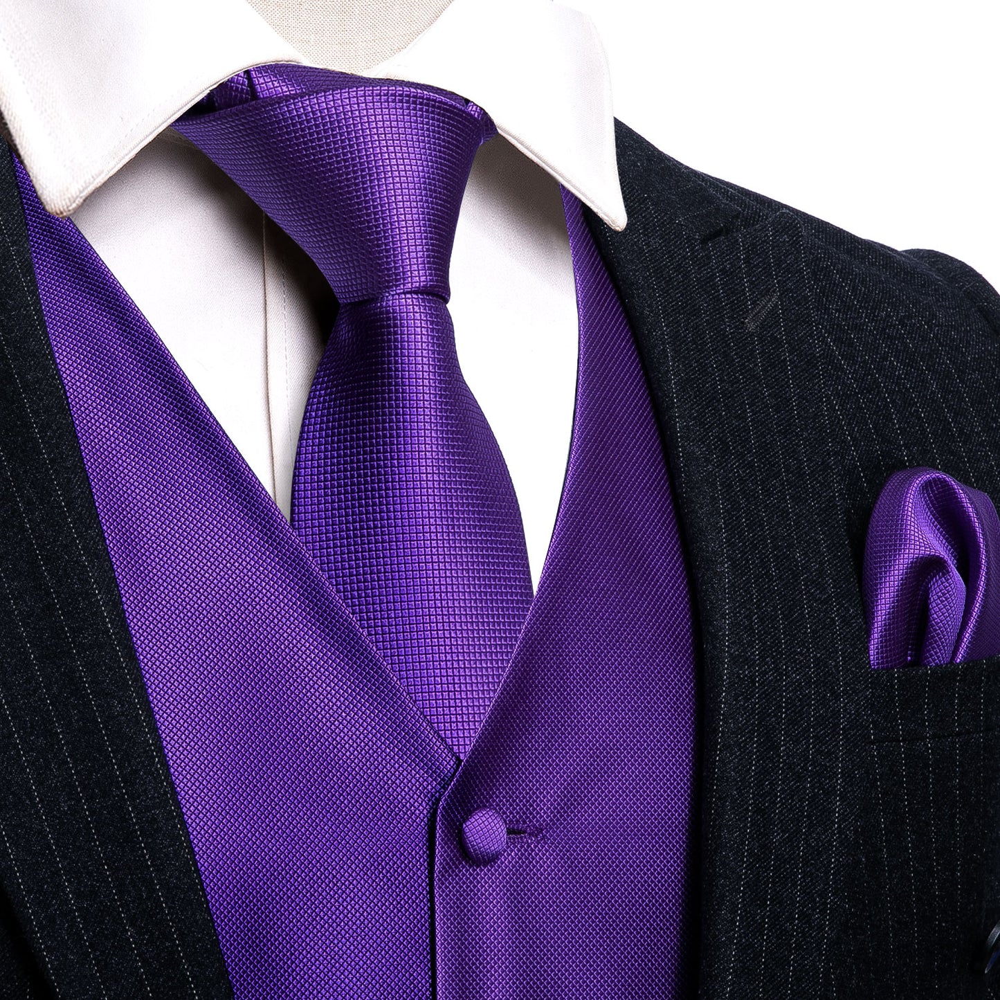 Designer Waistcoat Silky Novelty Vest Satin Violet