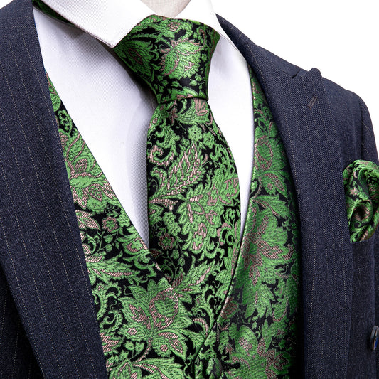 Designer Floral Waistcoat Buy 1 Get 1 Free Random Design in Your Size Silky Novelty Vest Fern Dahlia