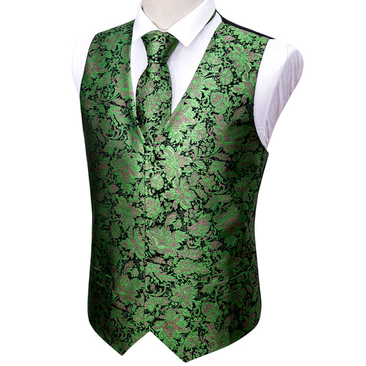Designer Floral Waistcoat Buy 1 Get 1 Free Random Design in Your Size Silky Novelty Vest Fern Dahlia