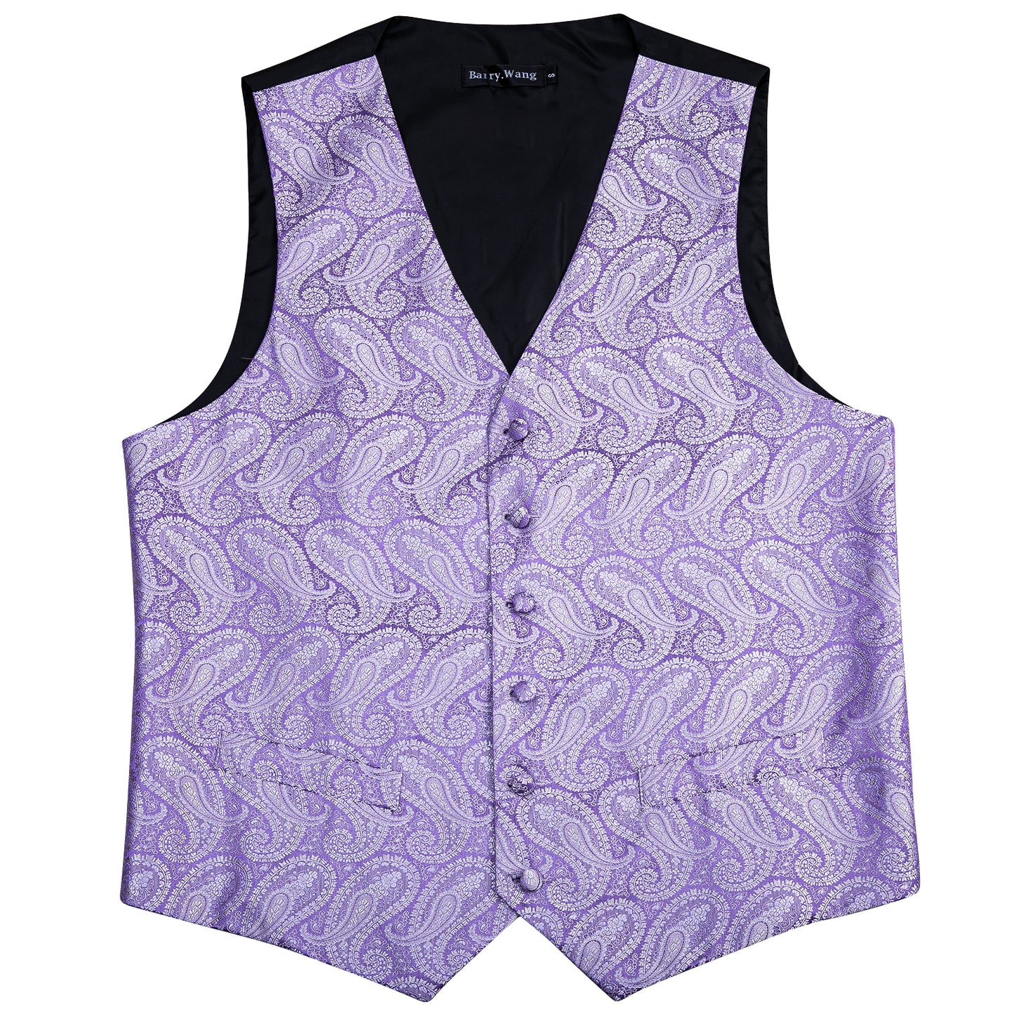 Designer Floral Waistcoat Silky Novelty Vest Violet Whales