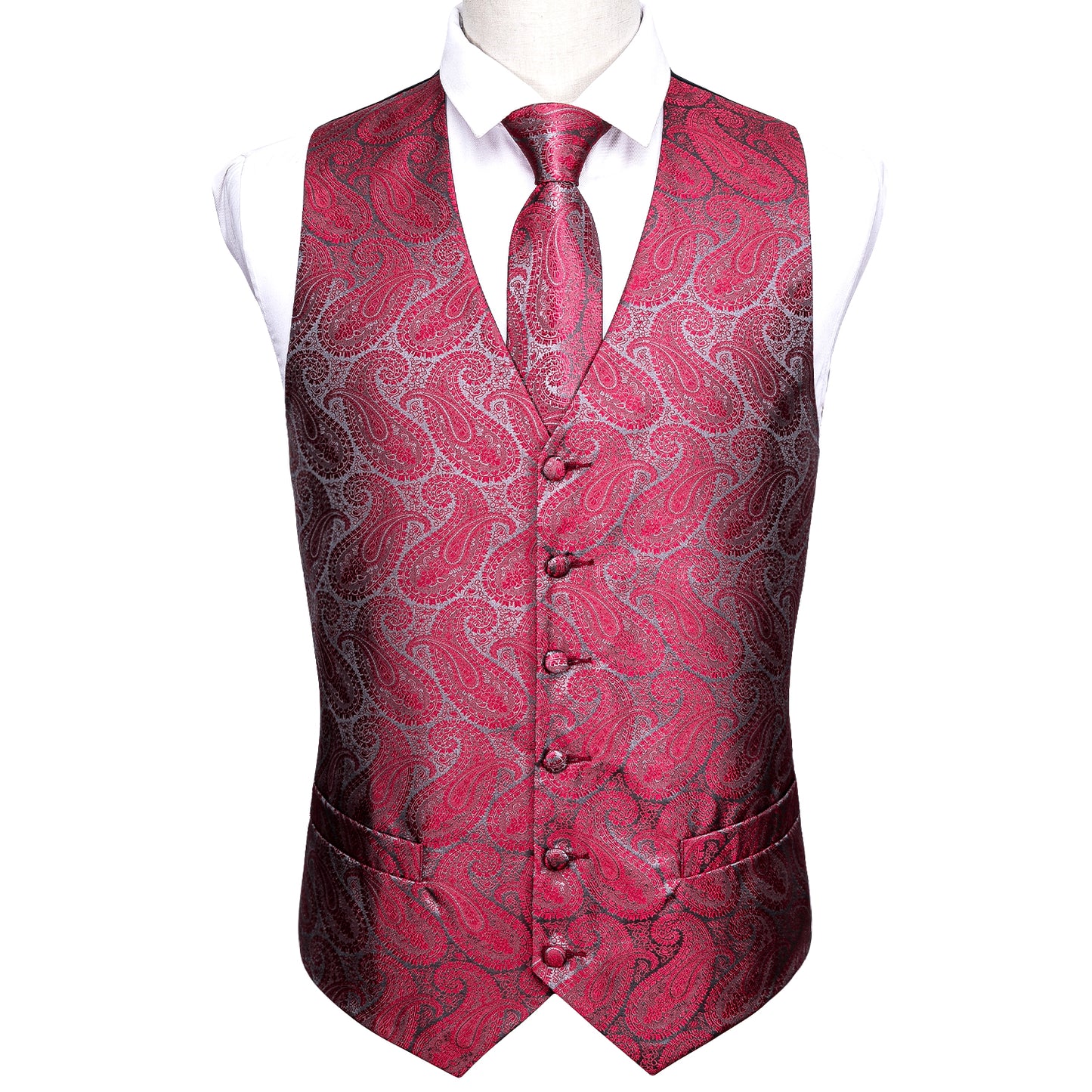 Designer Floral Waistcoat Silky Novelty Vest Fushia Whales