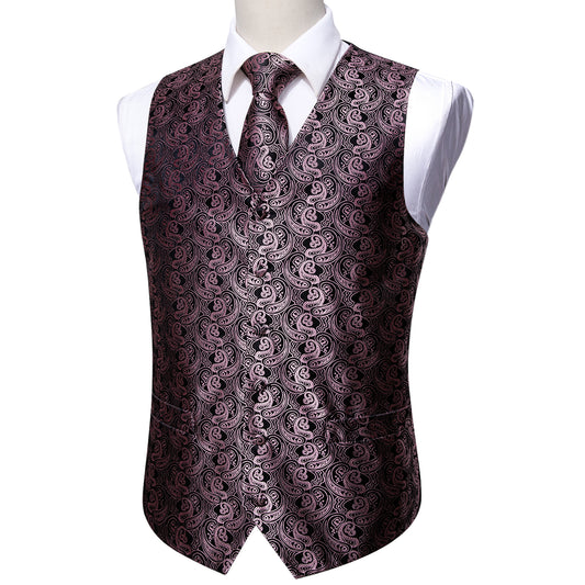 Designer Floral Waistcoat Buy 1 Get 1 Free Random Design in Your Size Silky Novelty Vest Lilac Black