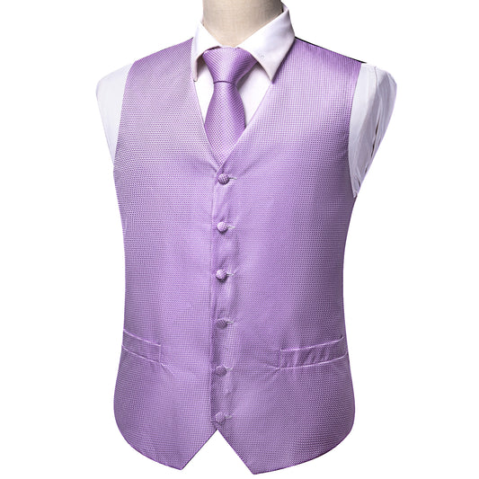 Designer Plain Waistcoat Silky Novelty Vest Lavender