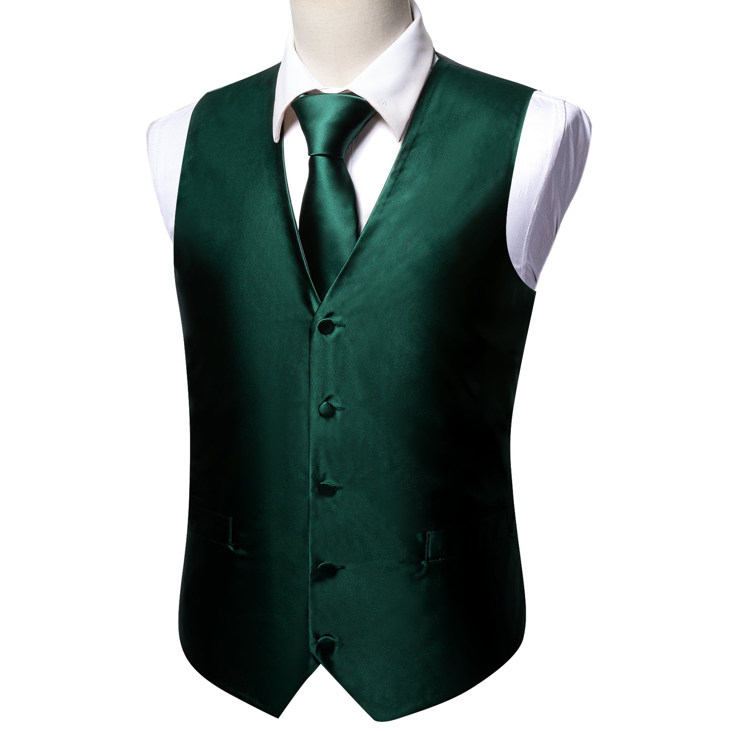 Designer Plain Waistcoat Silky Novelty Vest Paisley Forest Satin
