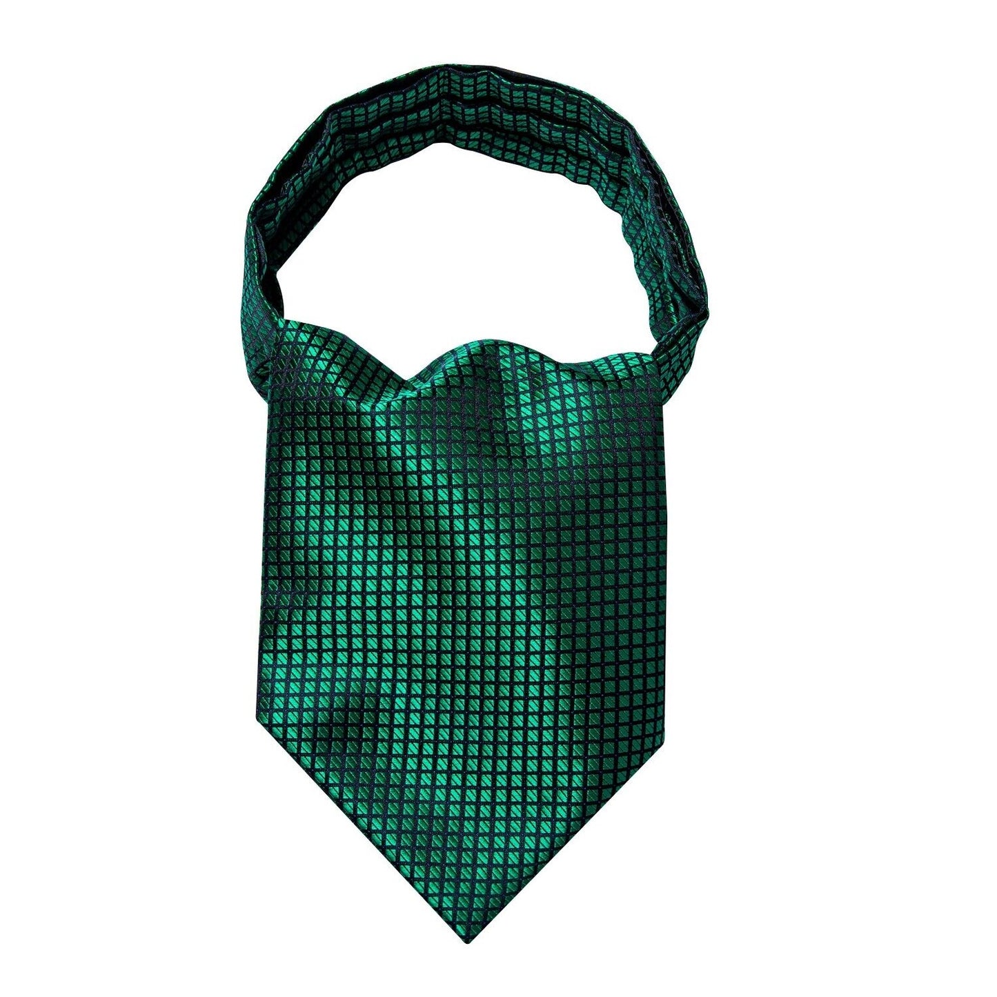 Victorian Ascot Silky Floral Day Cravat Set [Green Cubes]