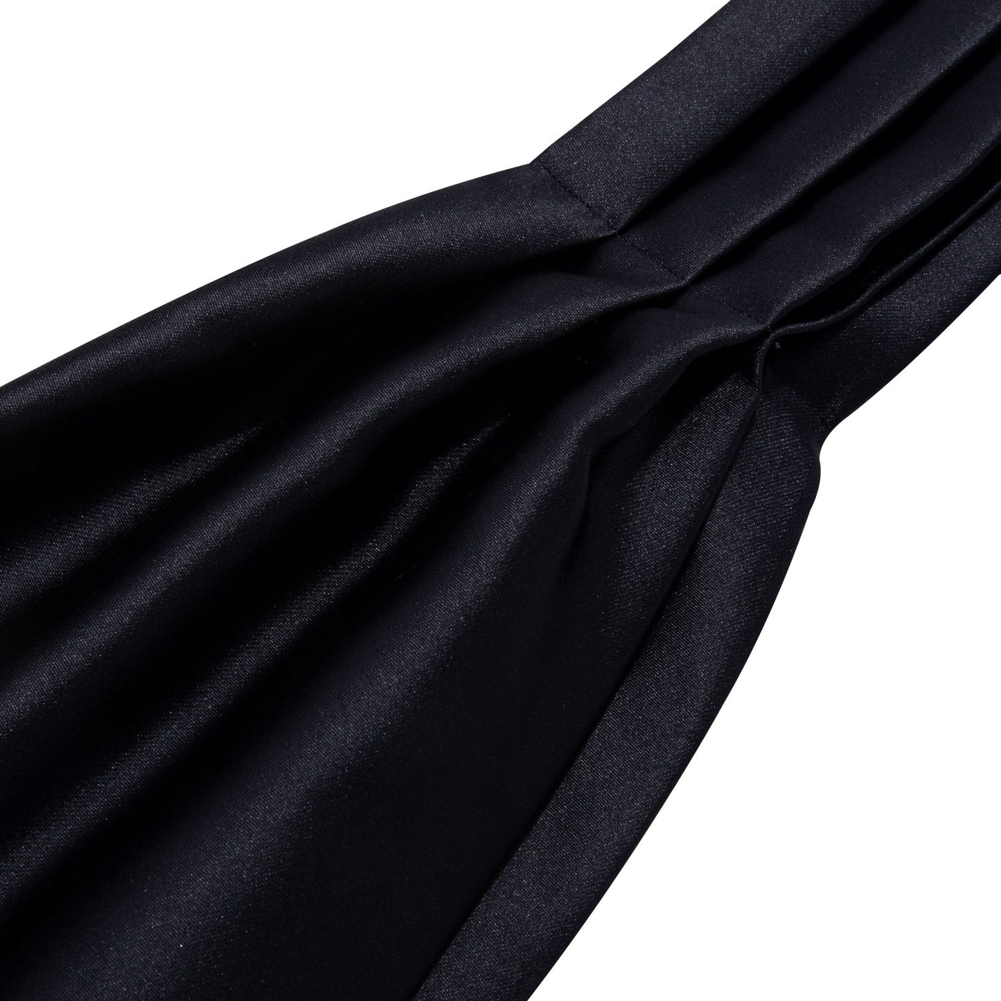 Victorian Ascot Silky Plain Satin Day Cravat Set [Black]