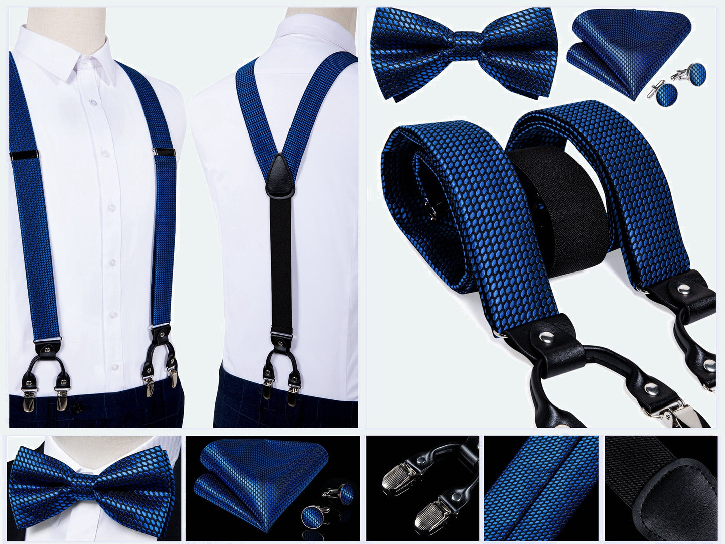 BD4001 Men's Braces Designer Clip Suspender Set [Royal Spot]
