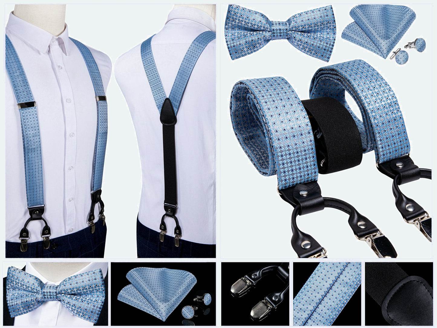 BD4013 Men's Braces Designer Clip Suspender Set [Seaside Play]